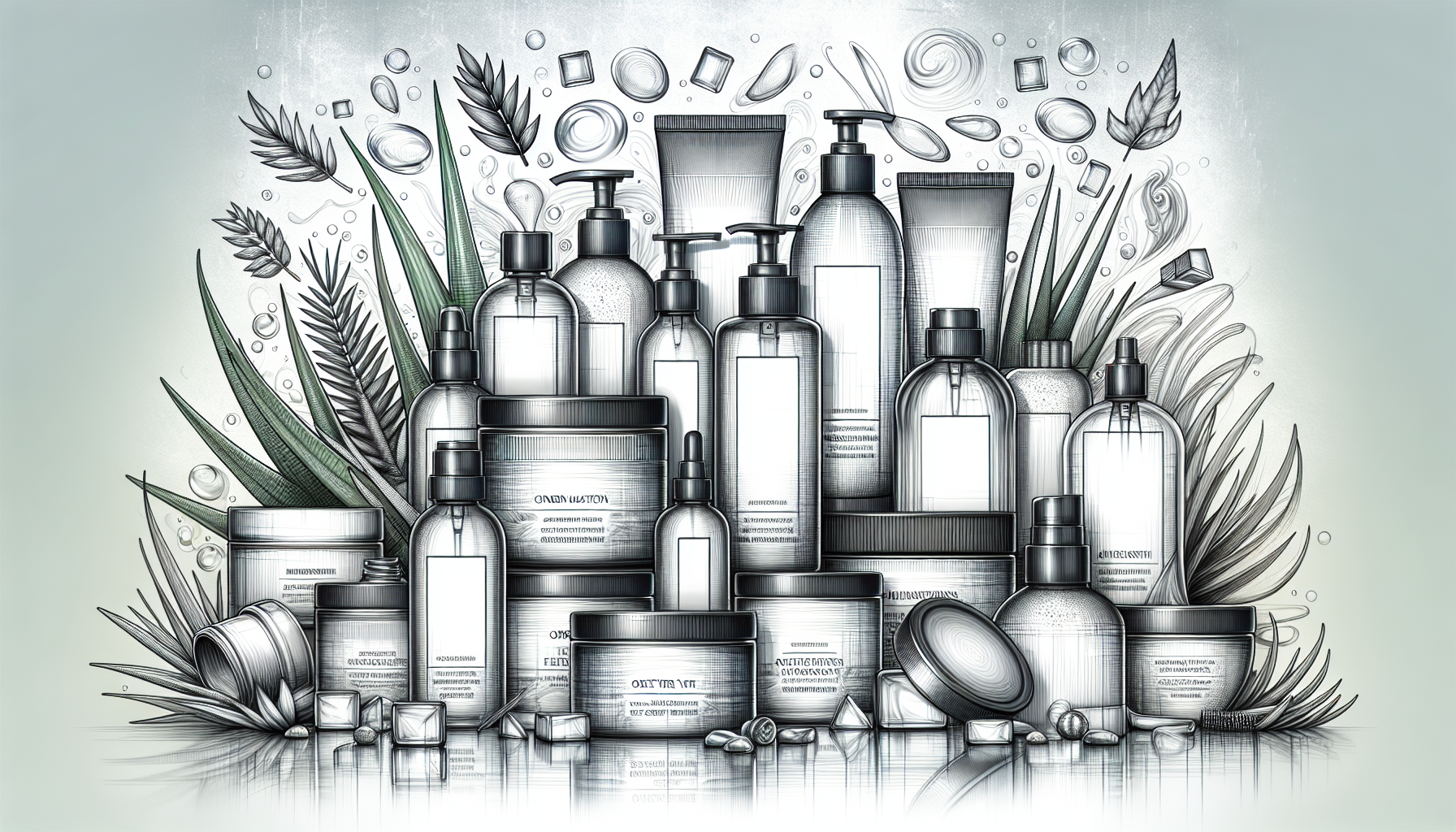 Display of recommended hair treatment products with a focus on natural ingredients and organic formulations.