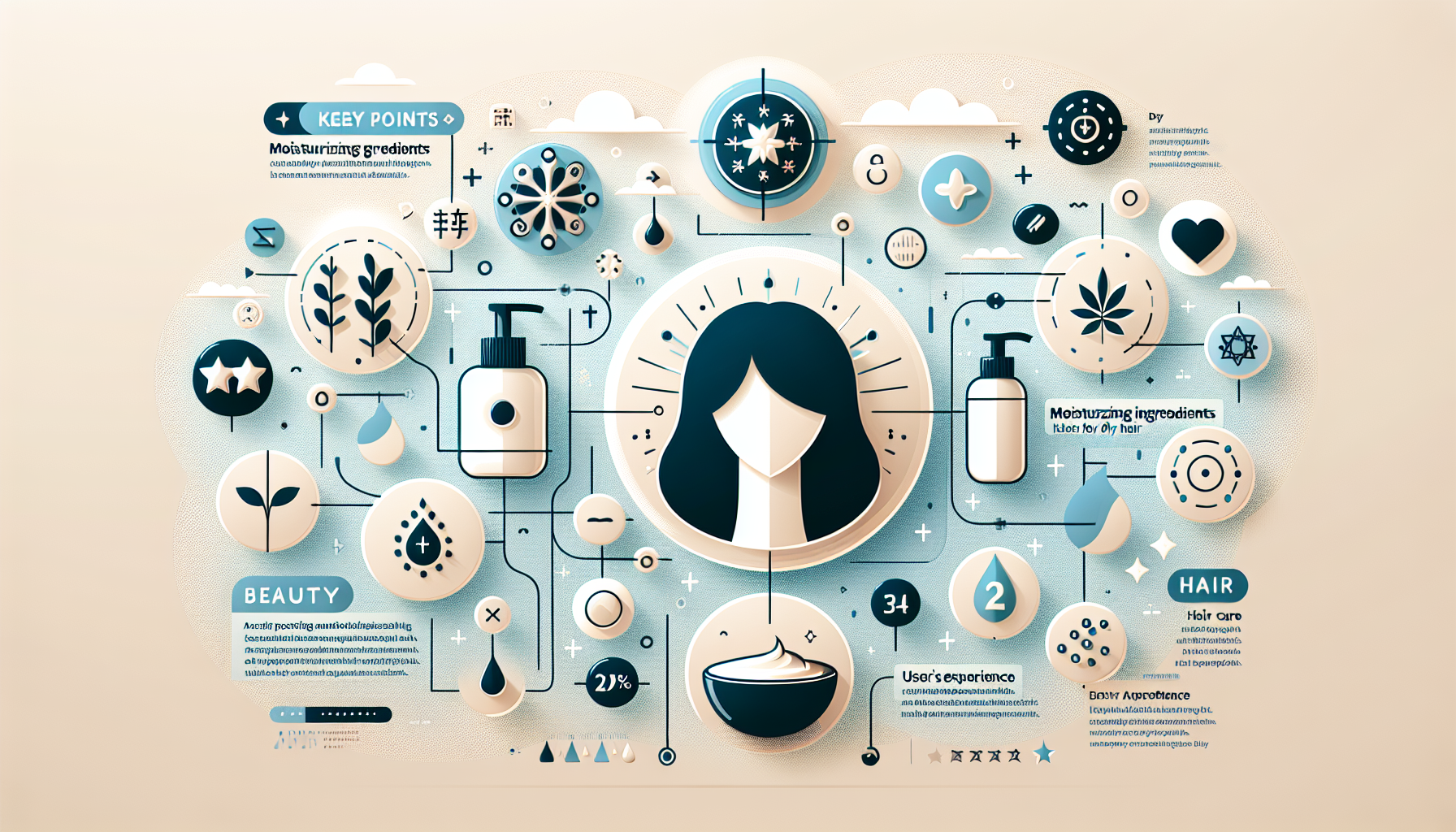 Key points for choosing hair care products for dry hair infographic.