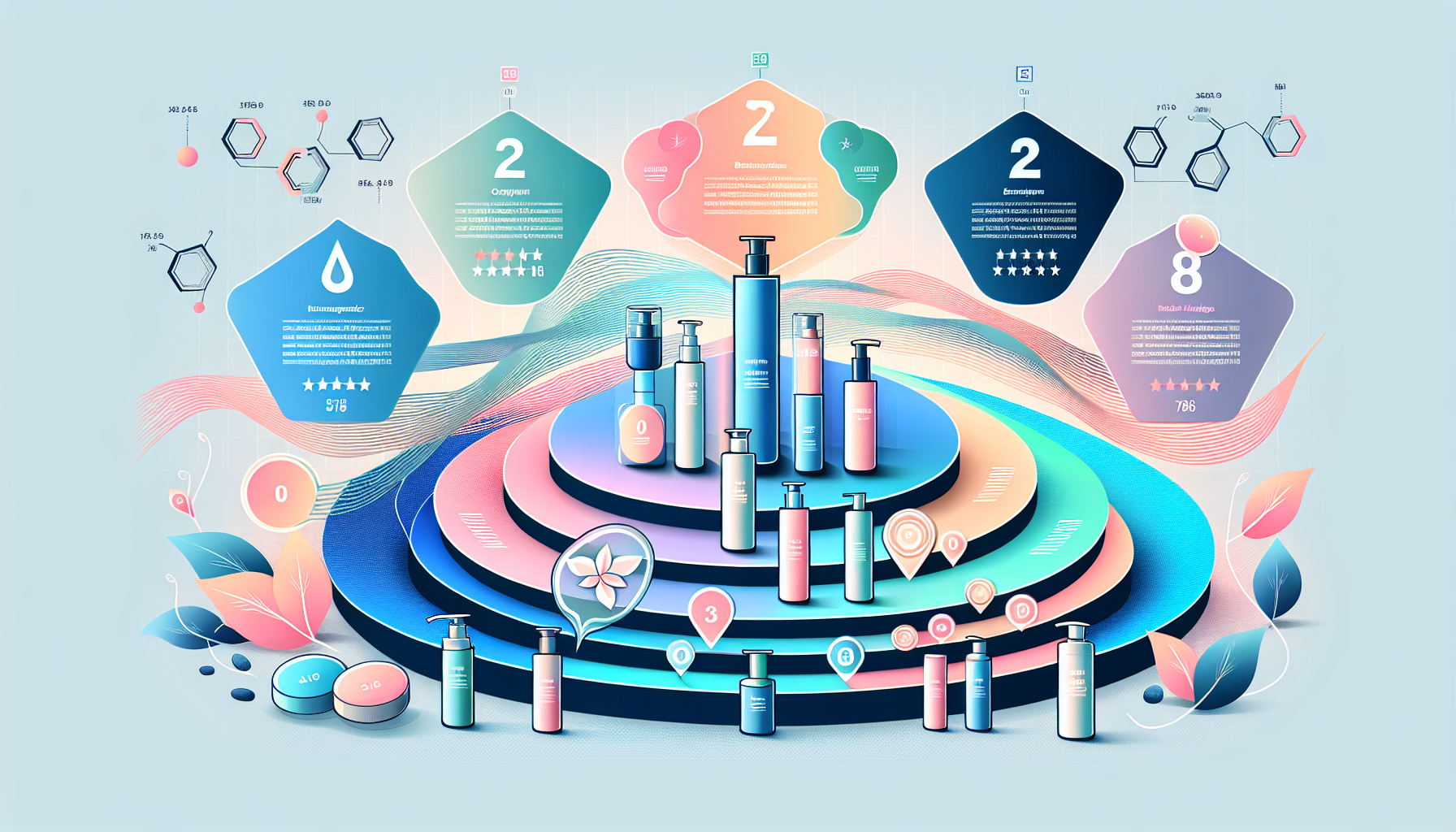 Infographic illustrating the ranking of bust-enhancing beauty serums based on effectiveness and user reviews.