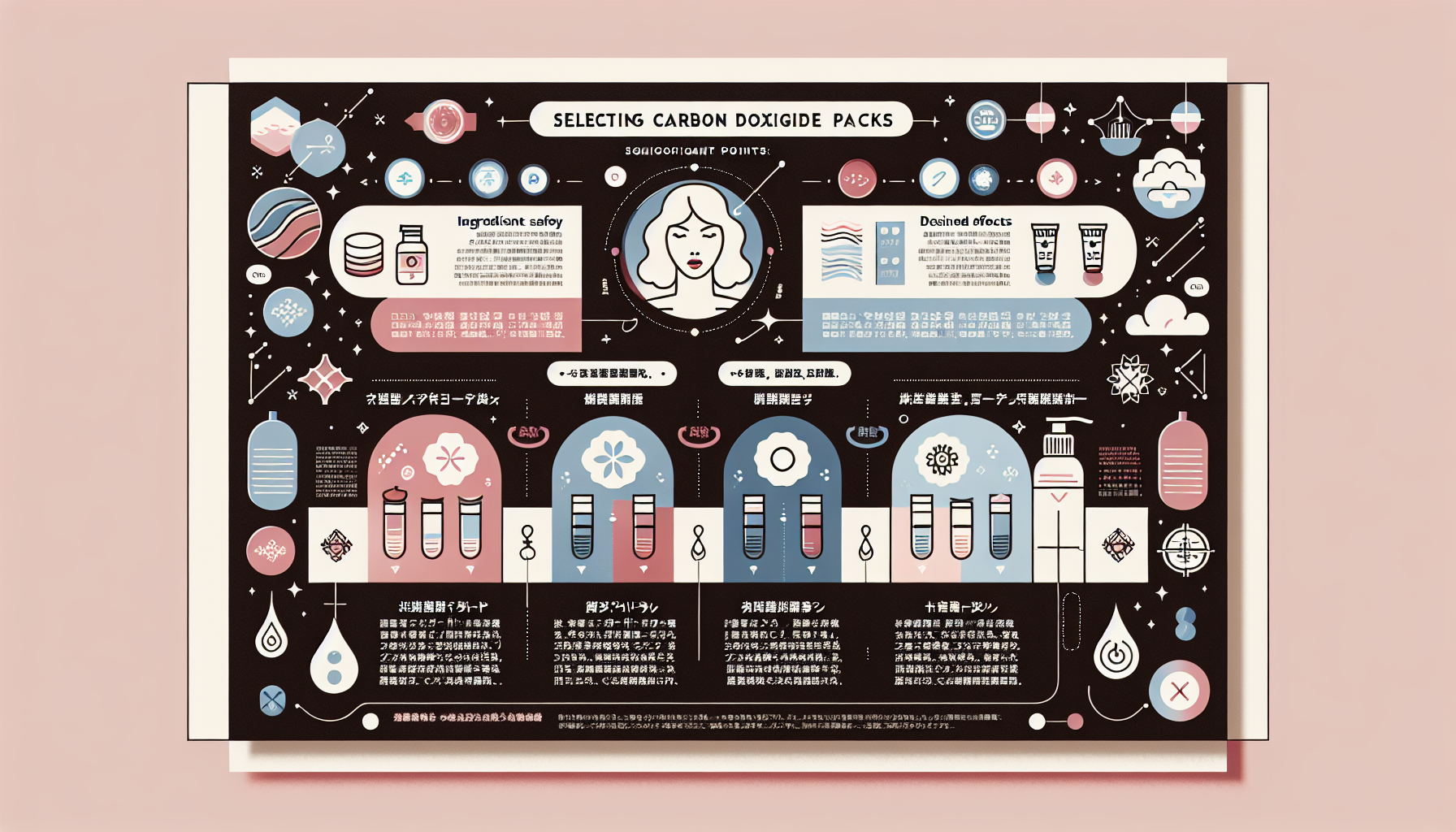 Infographic on how to choose carbon dioxide skin packs.
