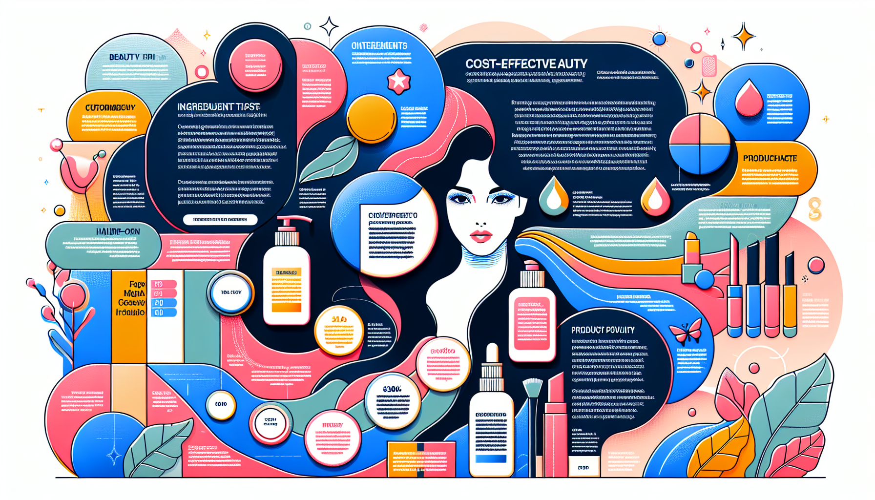 Infographic illustrating tips for selecting cost-effective beauty products.