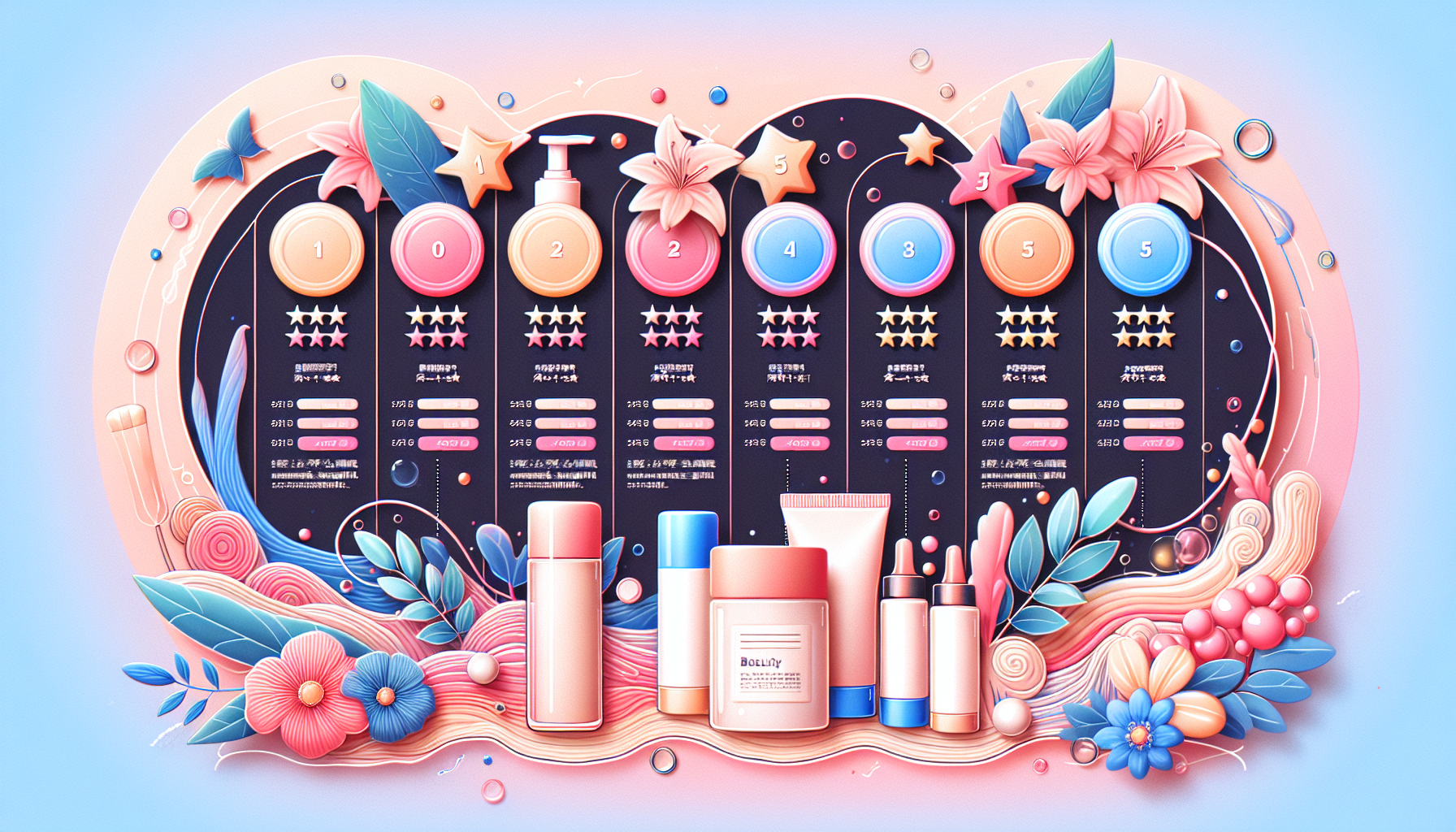 Ranking chart of top 5 beauty products on TikTok.