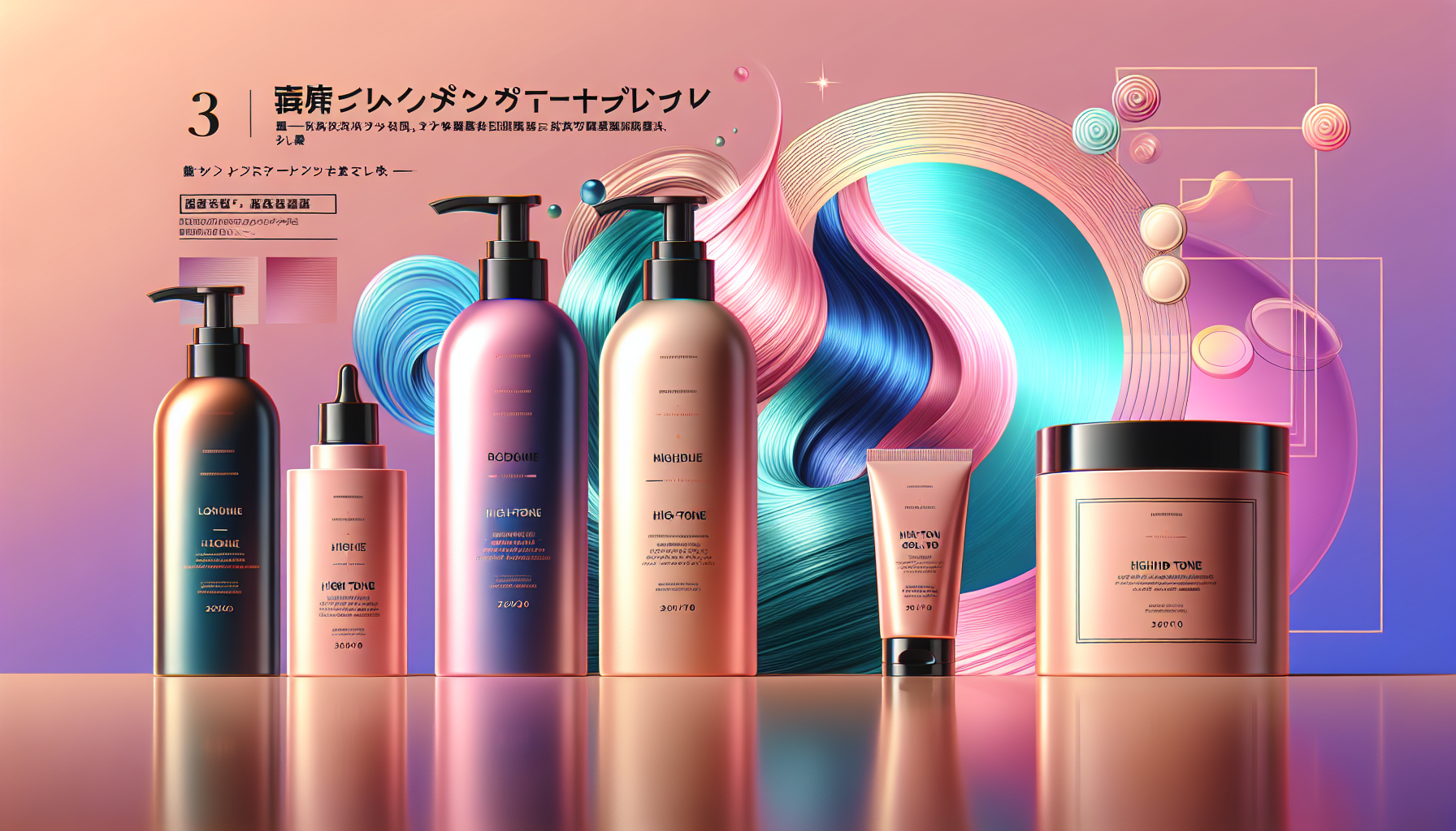 Graphic showcasing the top 5 hair care products for high-tone colors.