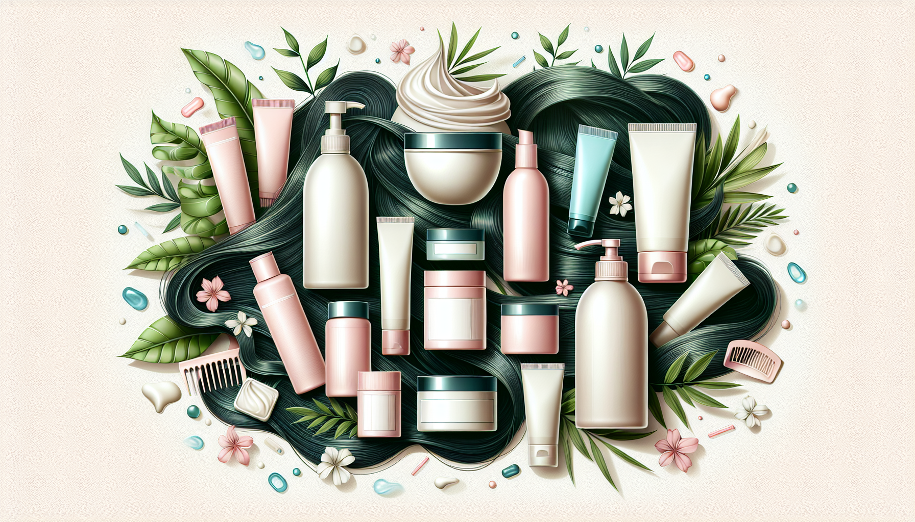 Collage of recommended hair care products for damage repair availability at LCJ MALL.