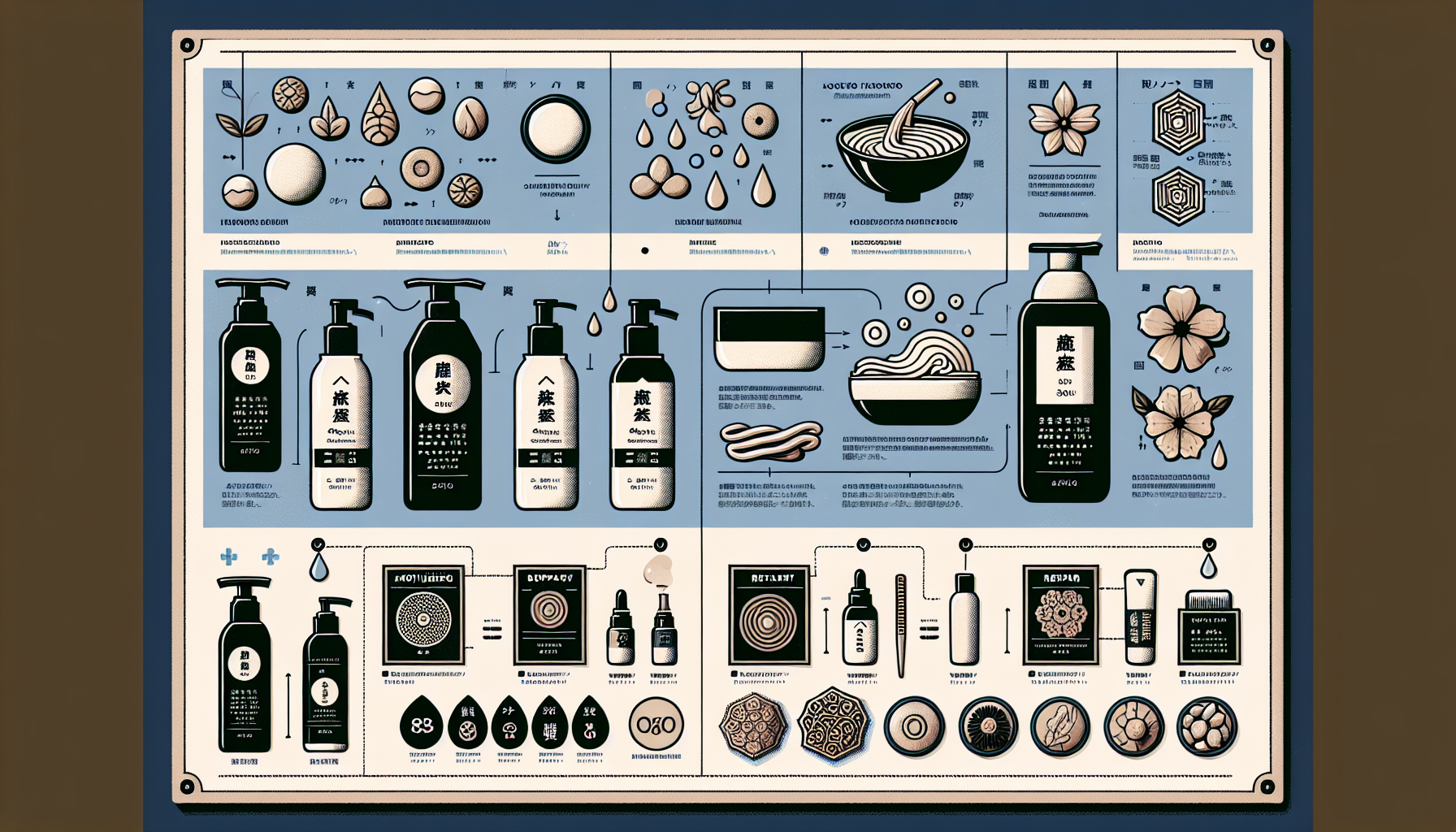 Comparison chart of KYOGOKU shampoo and treatment highlighting their features.