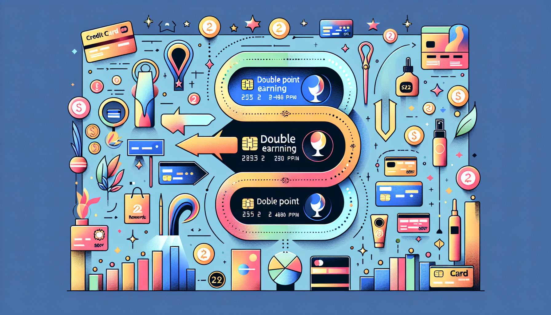 Infographic showing how to earn double points with credit cards in Japan.
