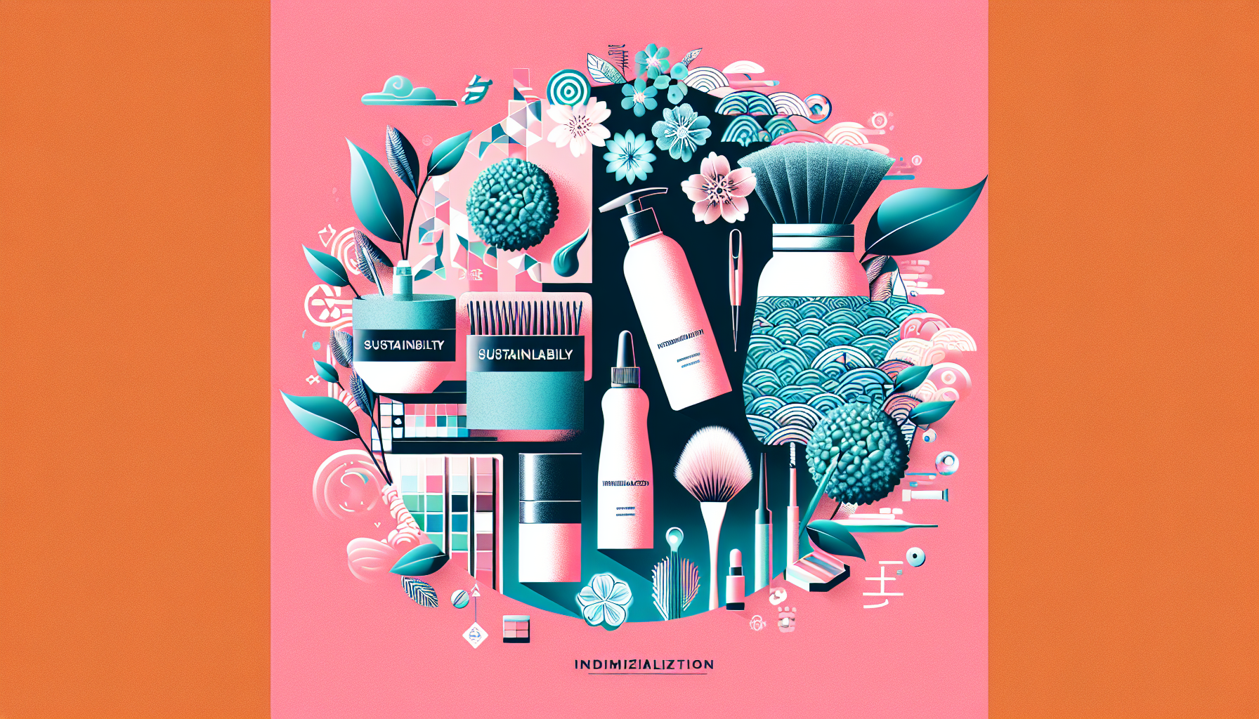 Illustrative graphic of sustainability and personalization trends in beauty products for 2026.
