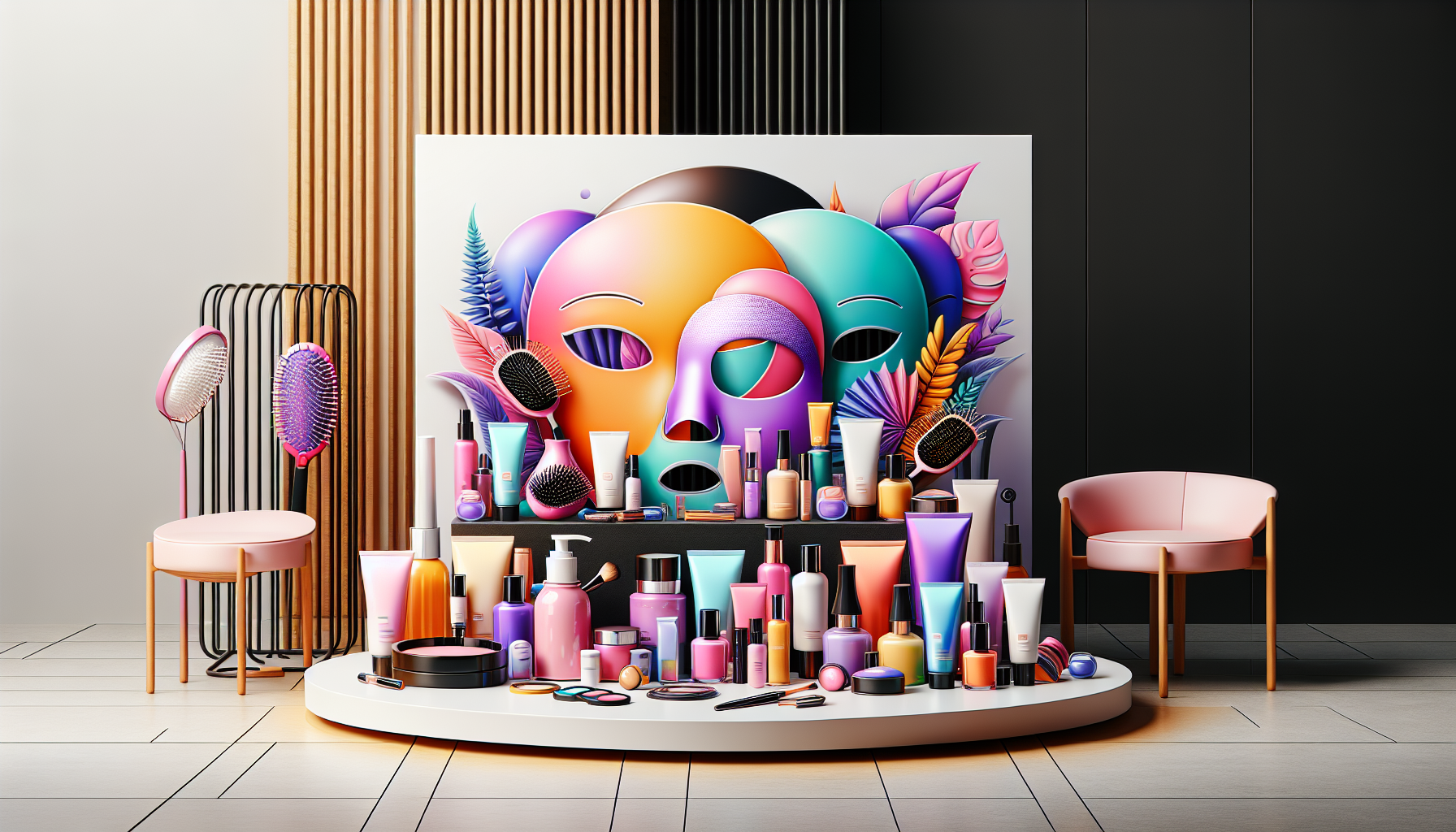 Display of popular beauty and fashion products like skincare masks and hair masks for 2026 personal import trends