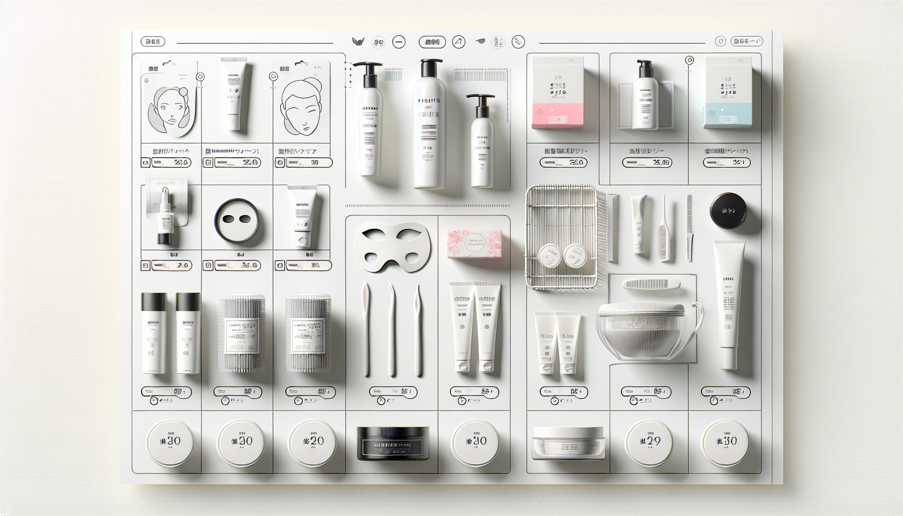 Popular beauty products from LCJ MALL including masks and hair care items with prices and '商品を見る' buttons.