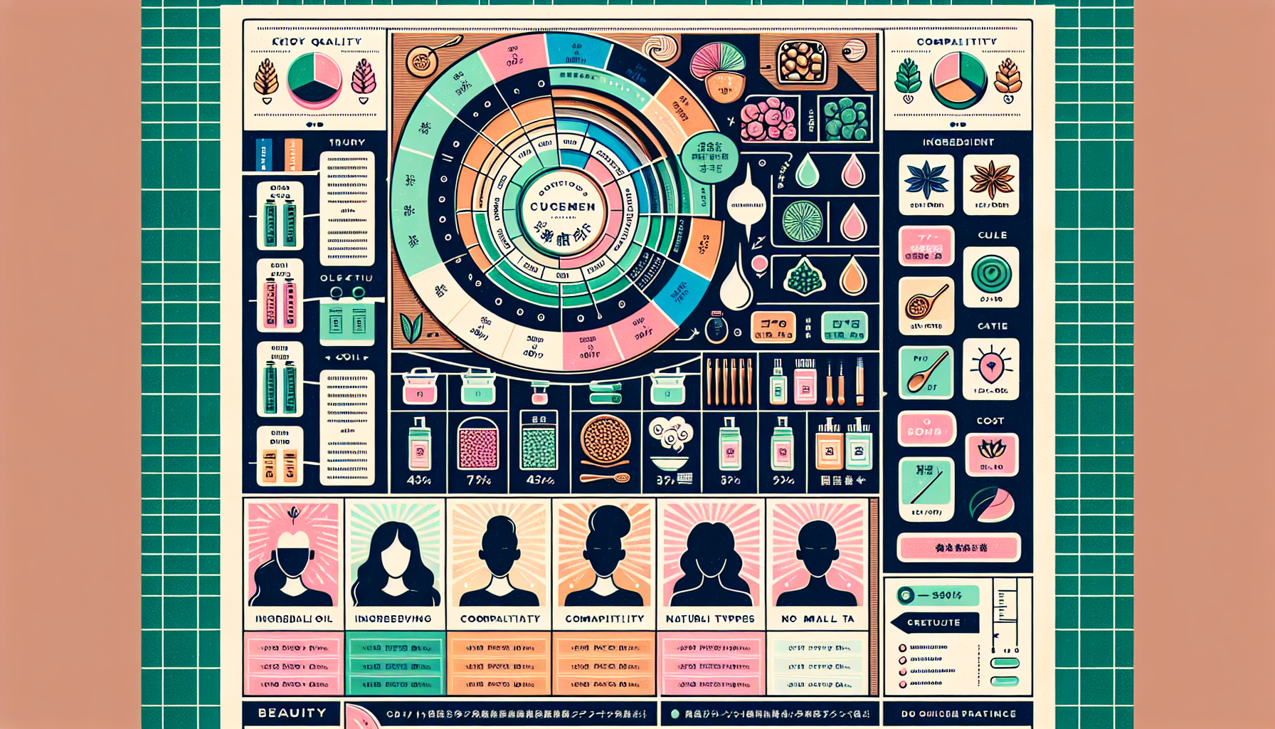 Chart outlining key selection criteria for choosing hair oils.