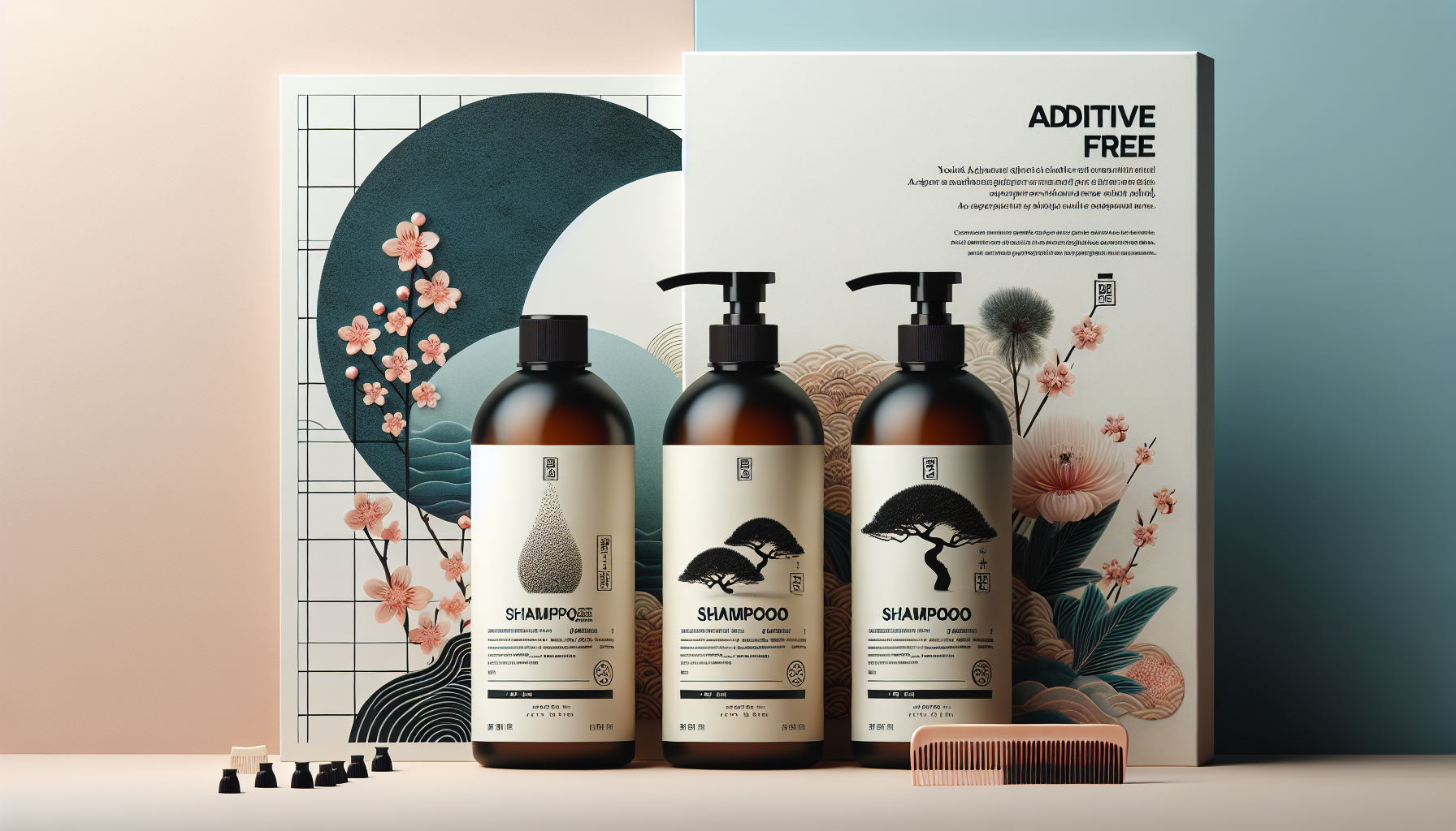 Collage of the top three additive-free shampoos from the article, showcasing their branding and packaging.