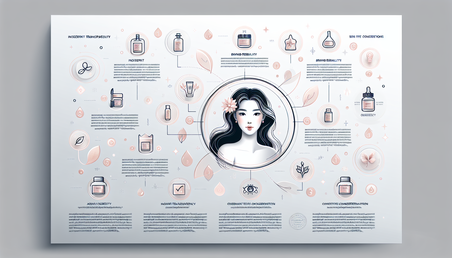 Infographic on the important criteria for selecting additive-free cosmetics.