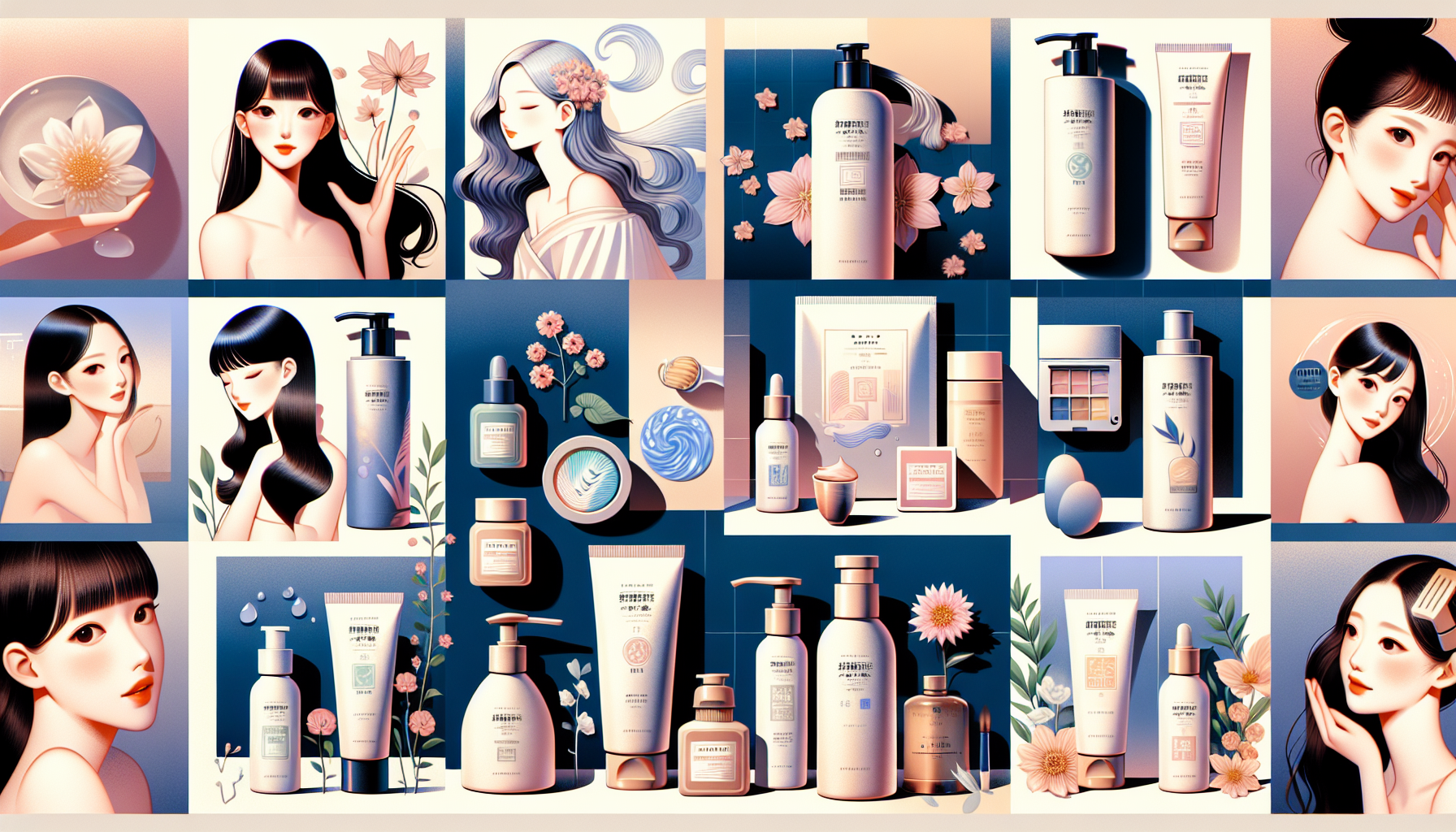 Collage of recommended skincare and household products for housewives engaged in ポイ活.