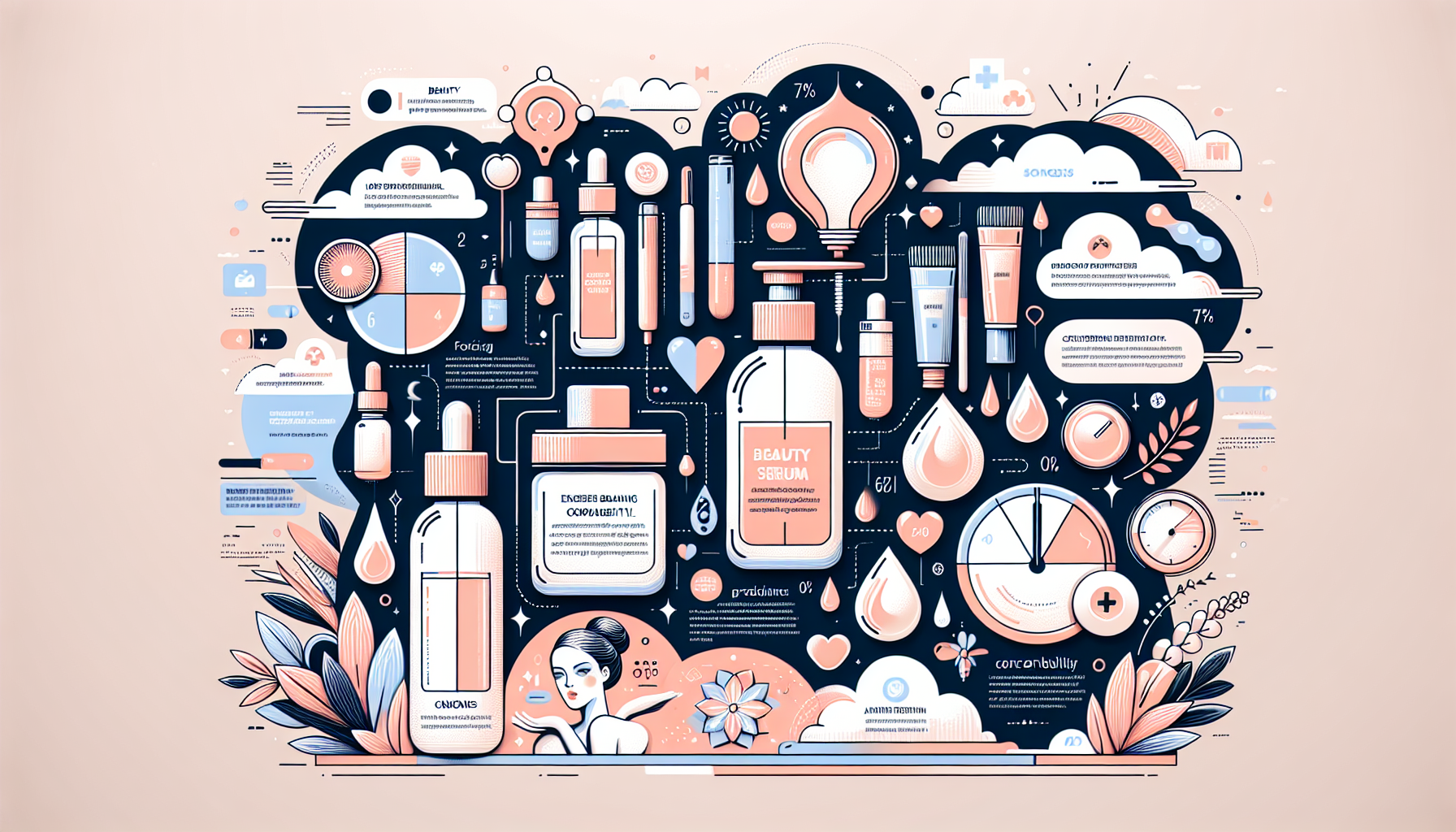 Infographic showing common concerns in choosing beauty serums.