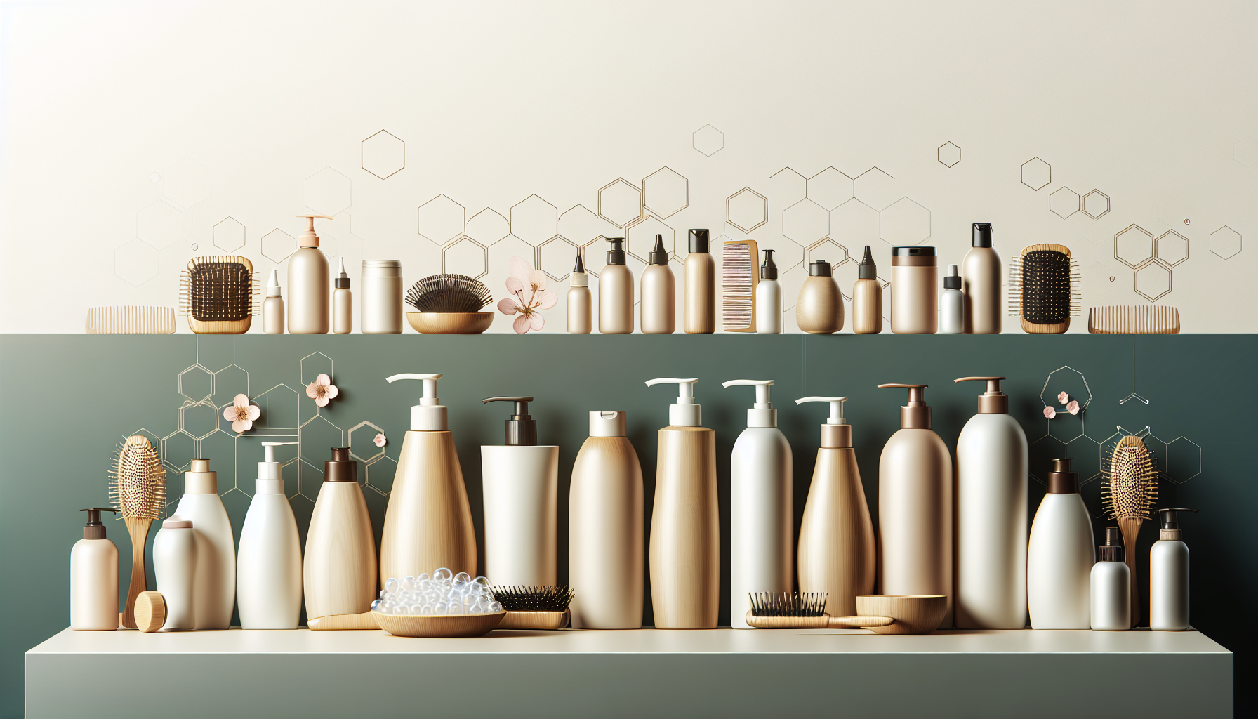 Collection of recommended shampoo products in stylish packaging.