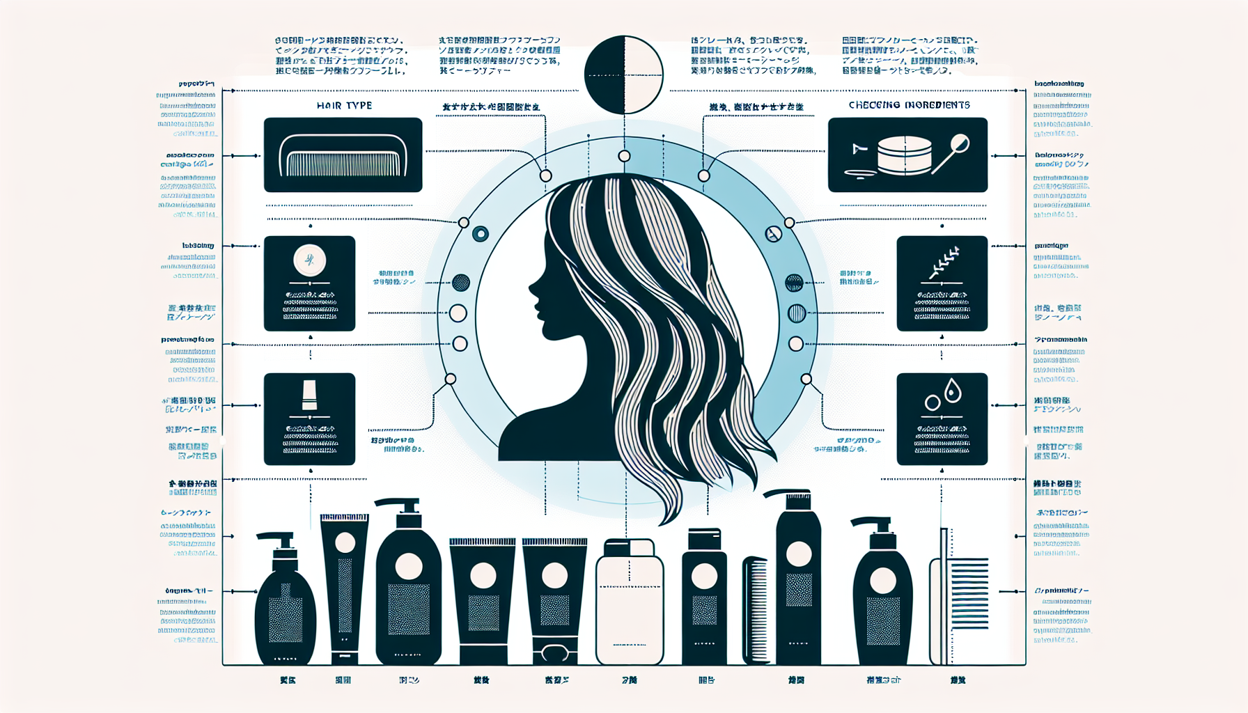 Diagram showing key points for choosing shampoo and treatments.