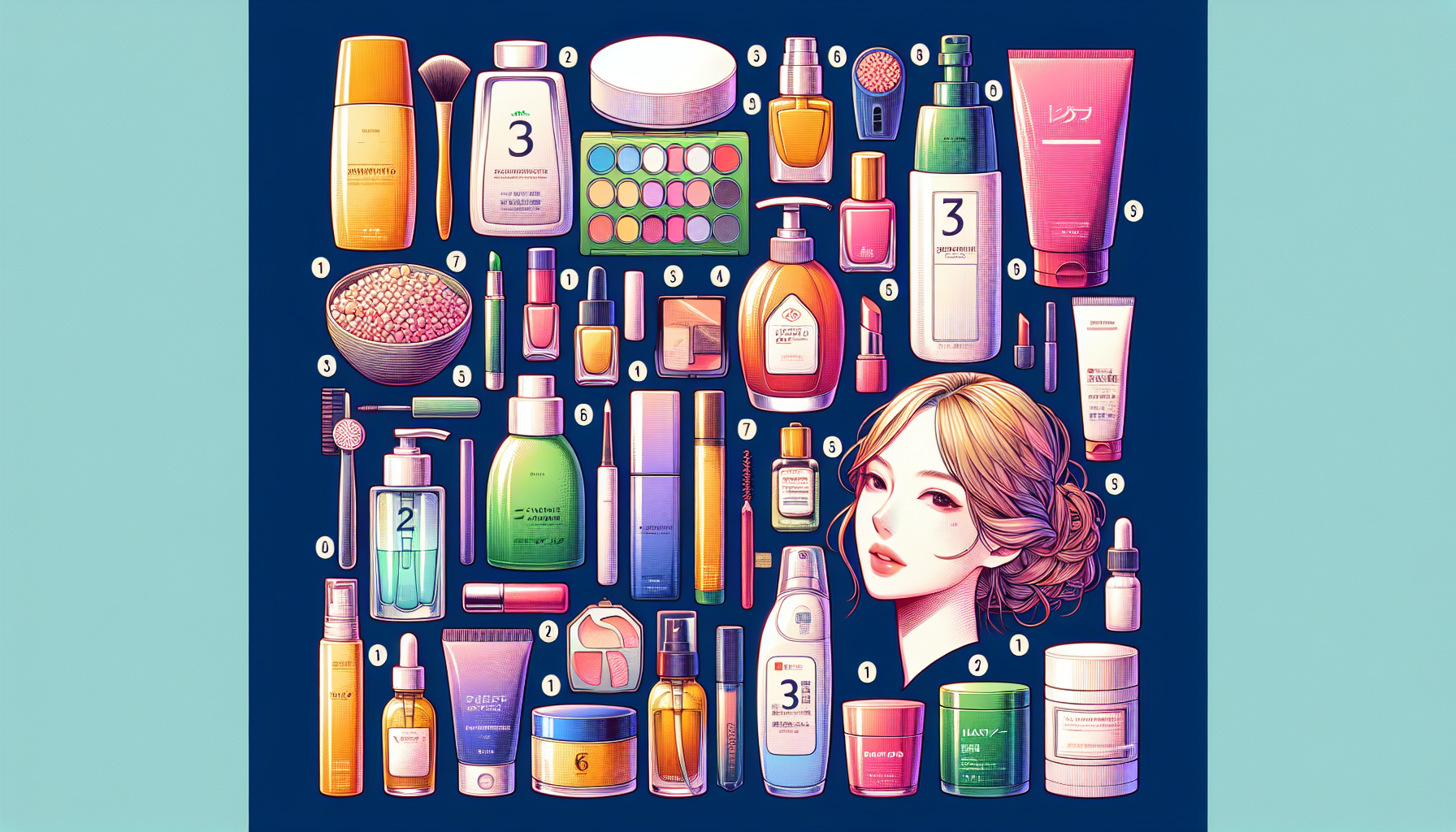 Illustrative ranking graphic of popular beauty products from TikTok Shop showing their ranking positions.