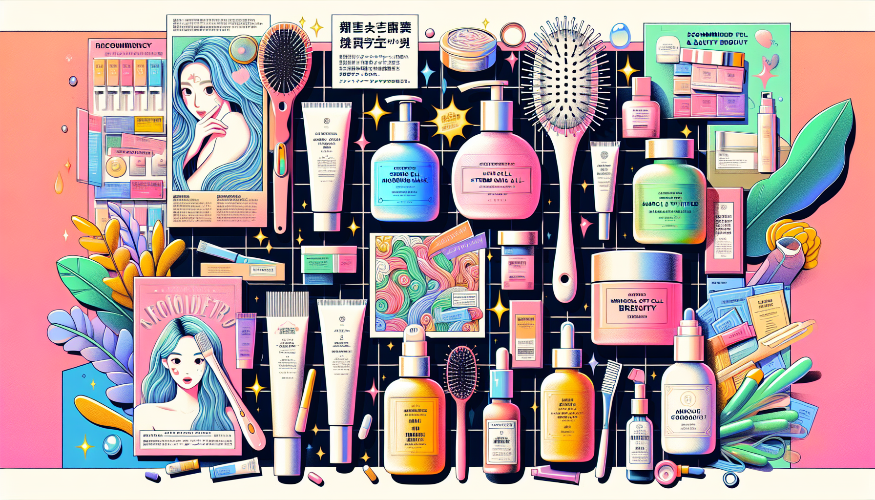 Collage of recommended beauty products from LCJ Mall including KYOGOKU skincare items.