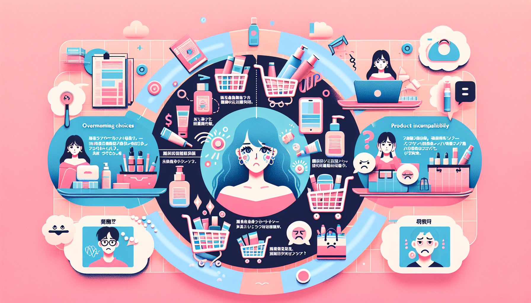 Illustrative infographic of common beauty concerns for consumers.