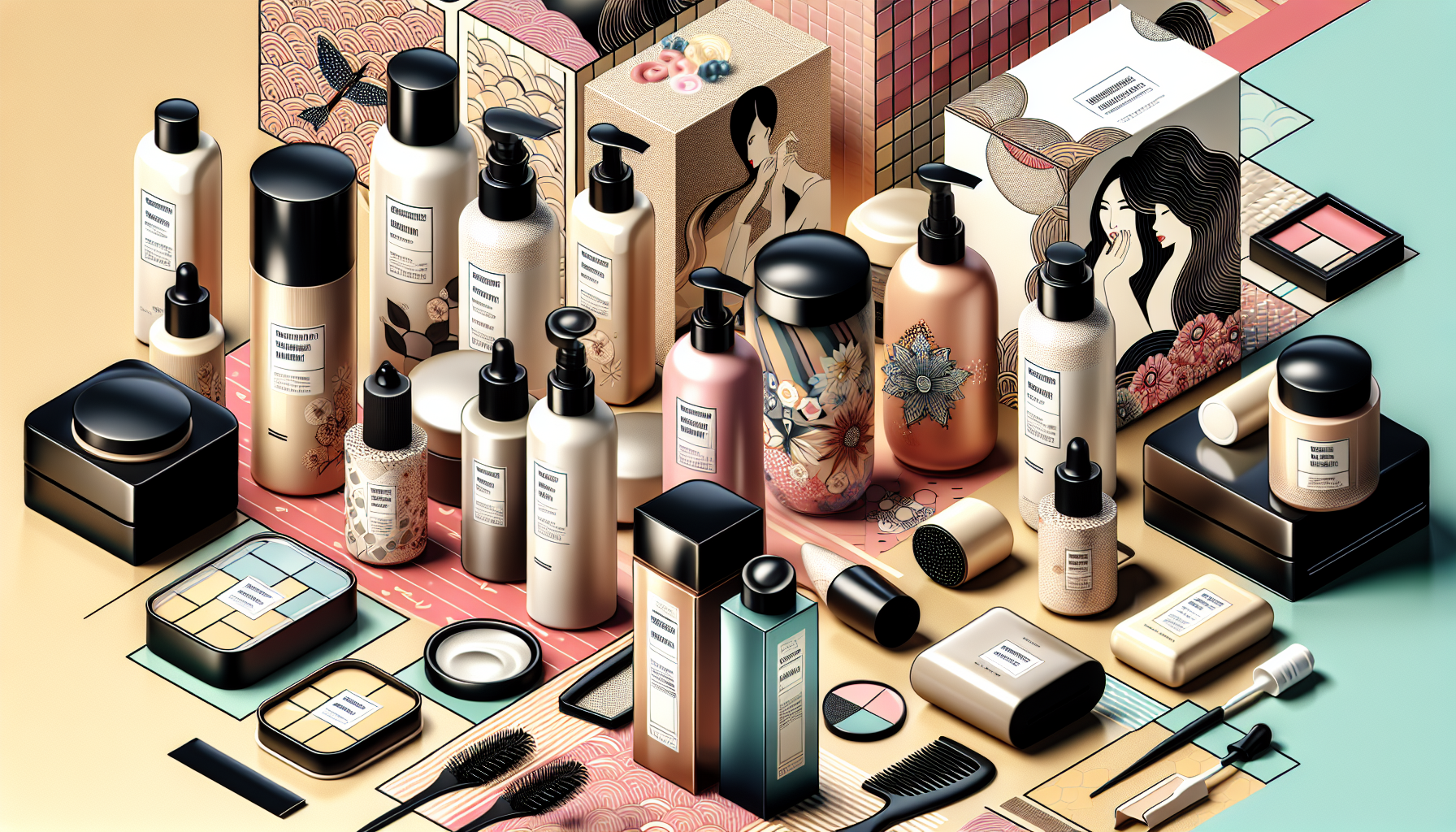Collage of popular skincare and haircare products from LCJ Mall