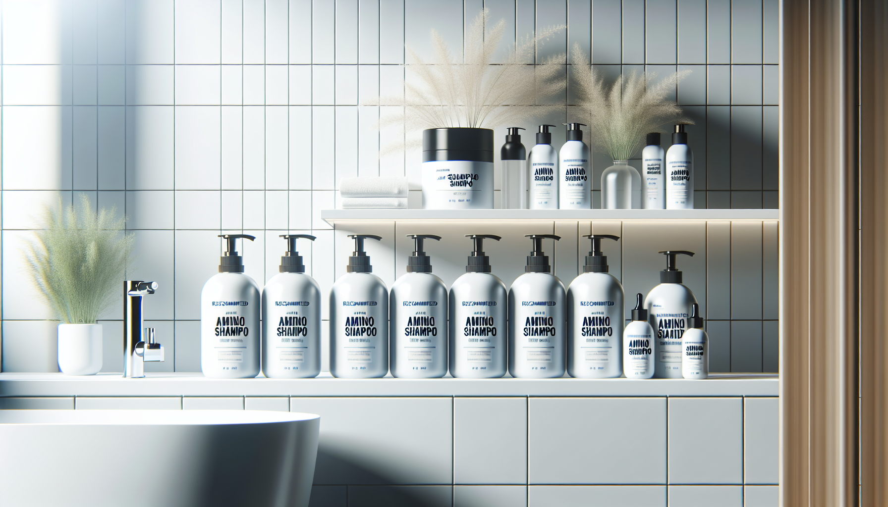 Variety of recommended amino acid shampoo products.