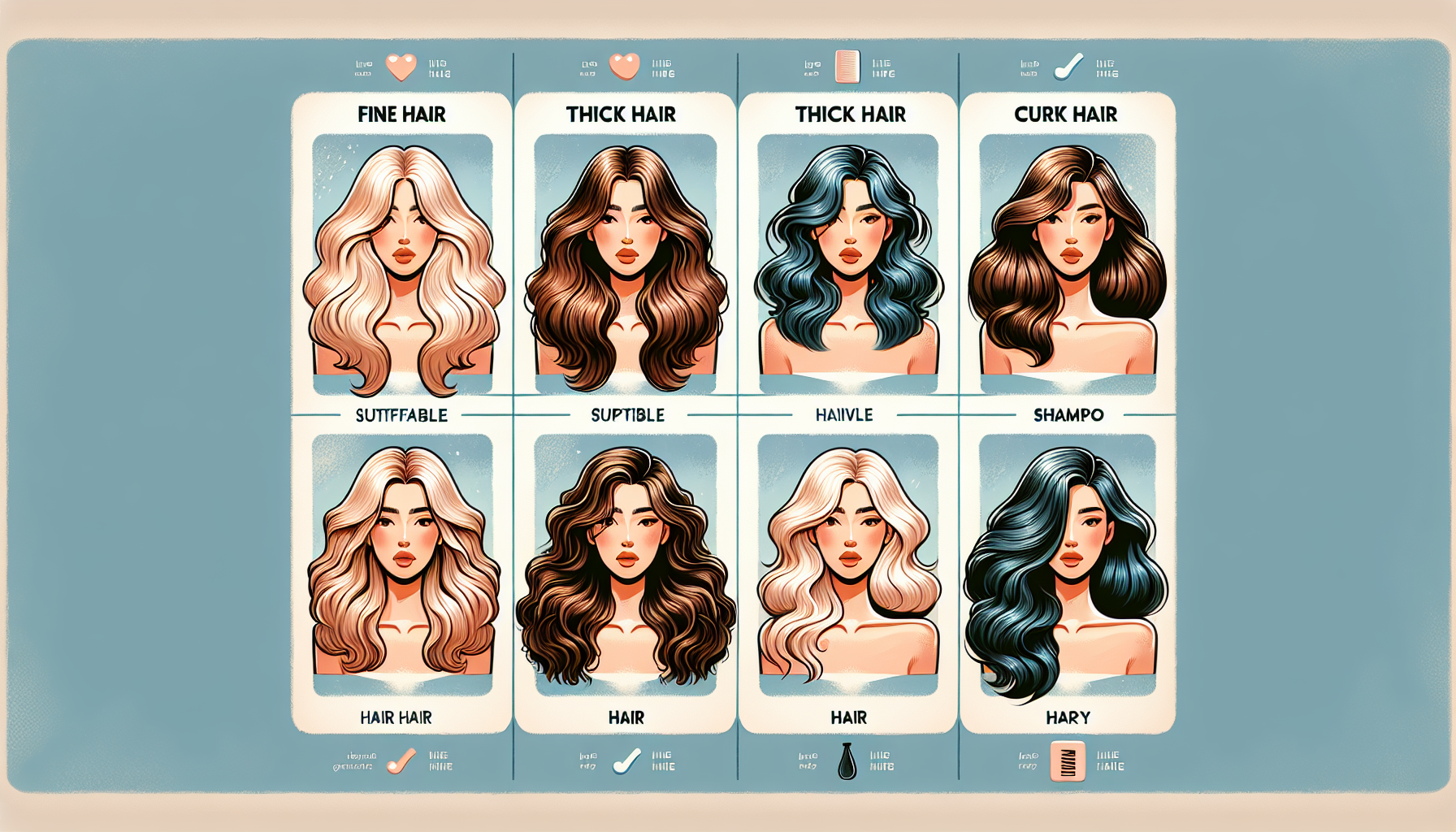 Chart comparing hair care methods for different hair types.