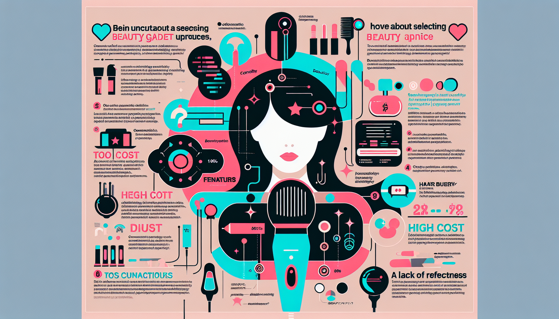 Infographic illustrating common consumer concerns when selecting beauty appliances.