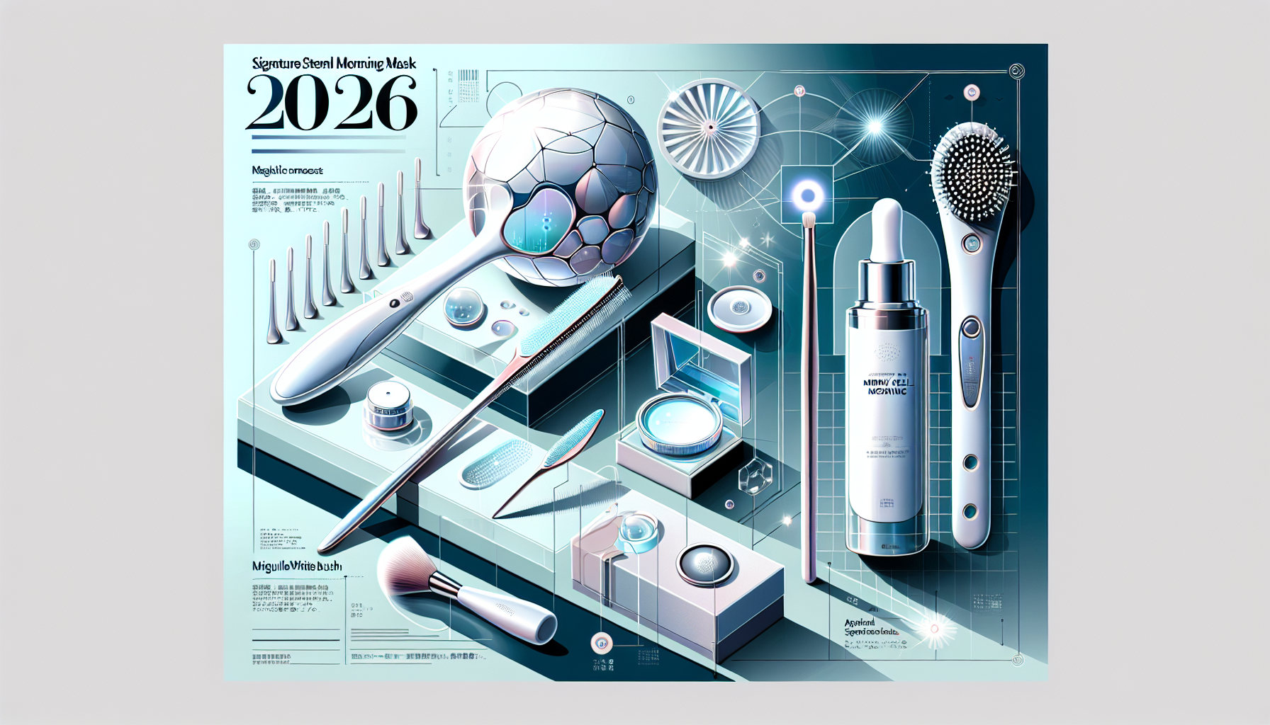 Collage of top beauty products for 2026, featuring KYOGOKU シグネチャー ステムセル モーニングマスク and KYOGOKUミラクルホワイトブラシ.