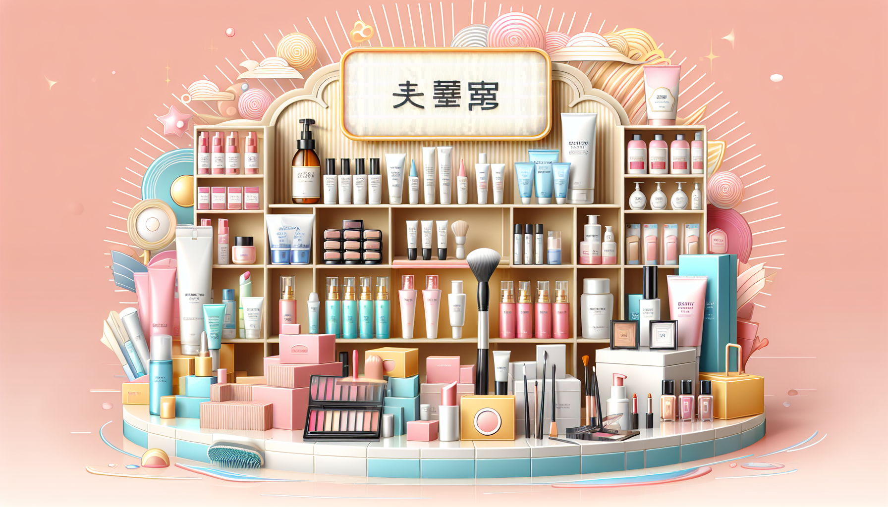 Display of popular beauty products from LCJ Mall.