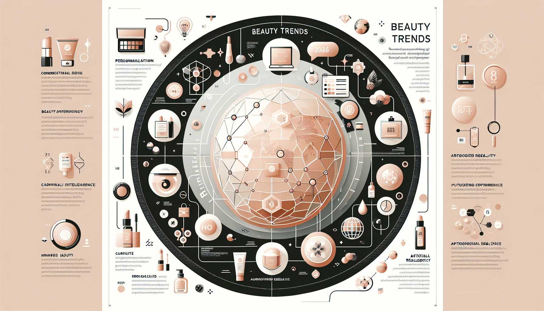 Infographic depicting key beauty trends for 2026.