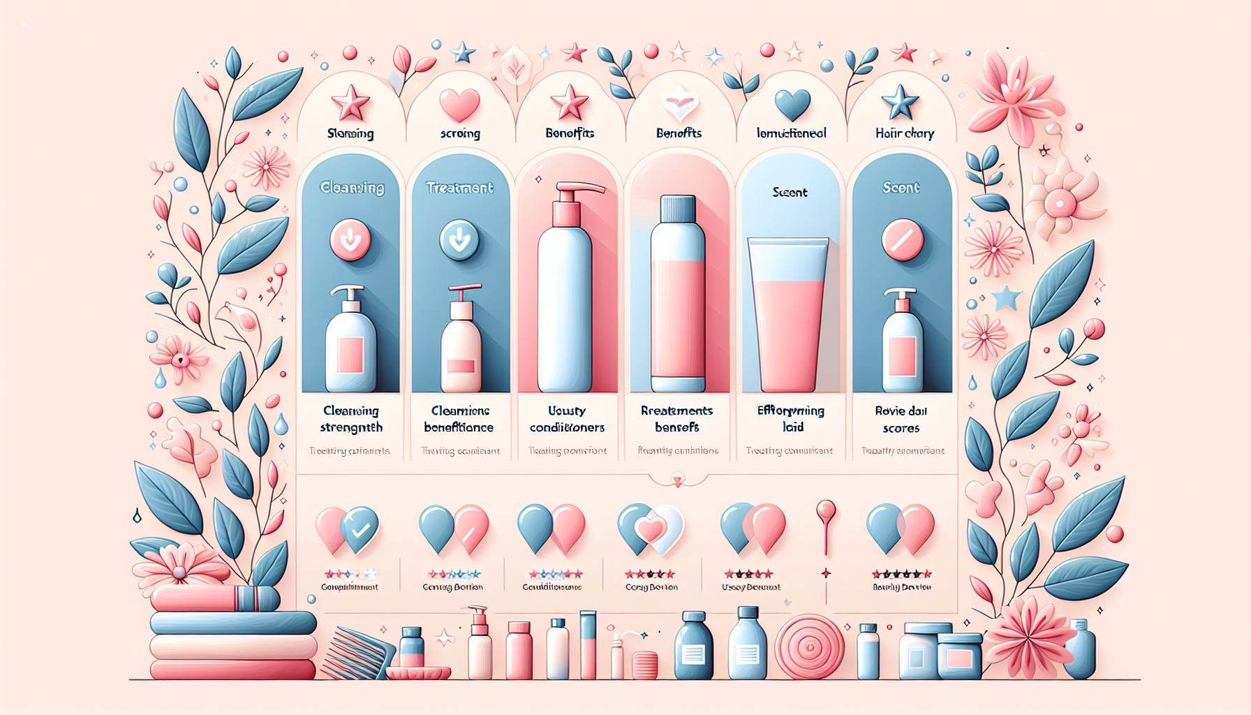 Infographic showing key factors for selecting effective time-saving shampoos and conditioners.