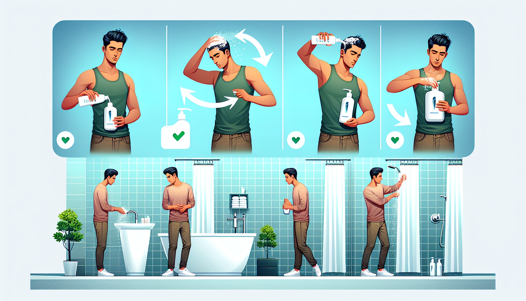 Step-by-step guide for applying hair treatment.