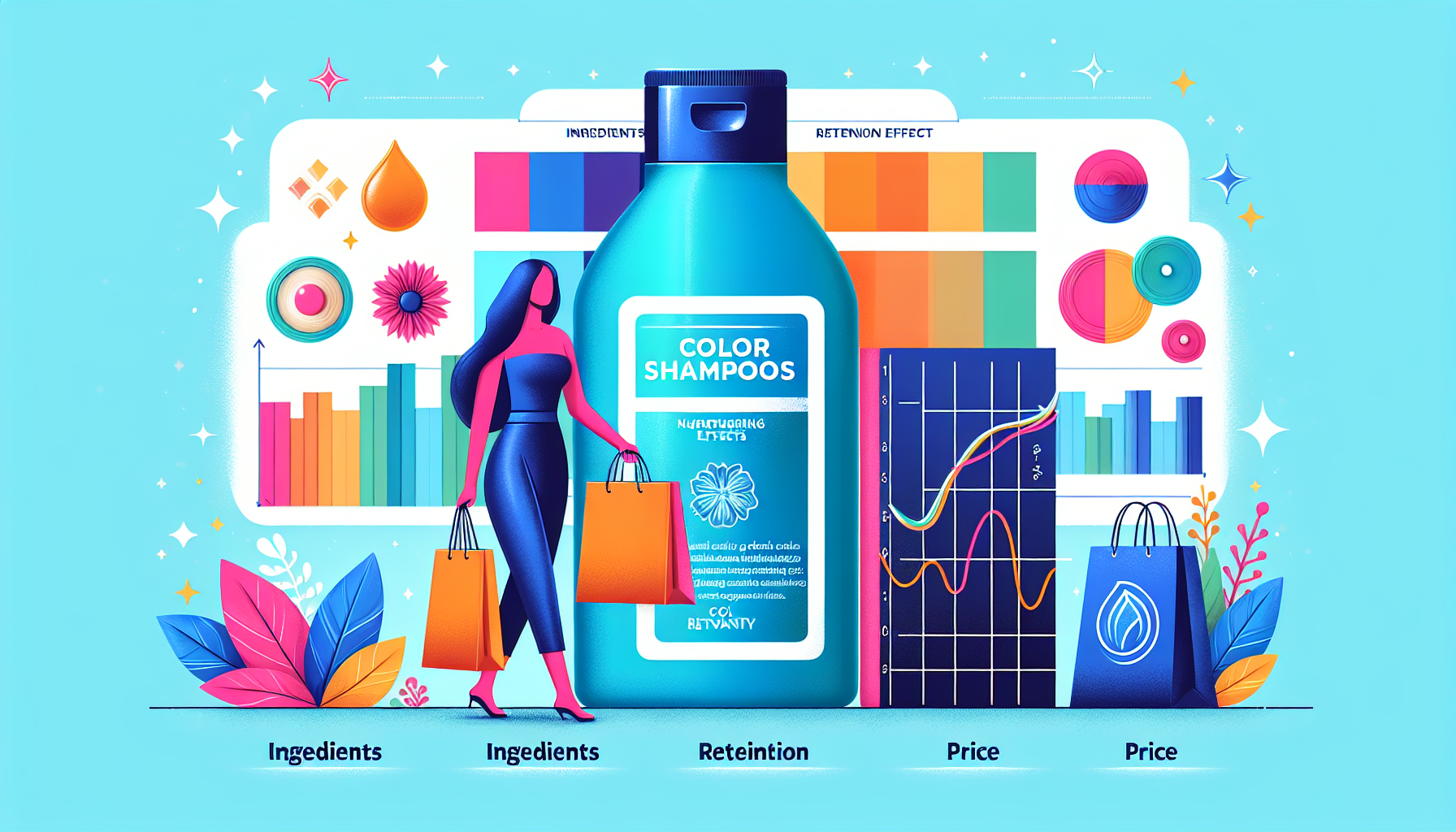 Diagram illustrating the key factors in choosing color shampoos.
