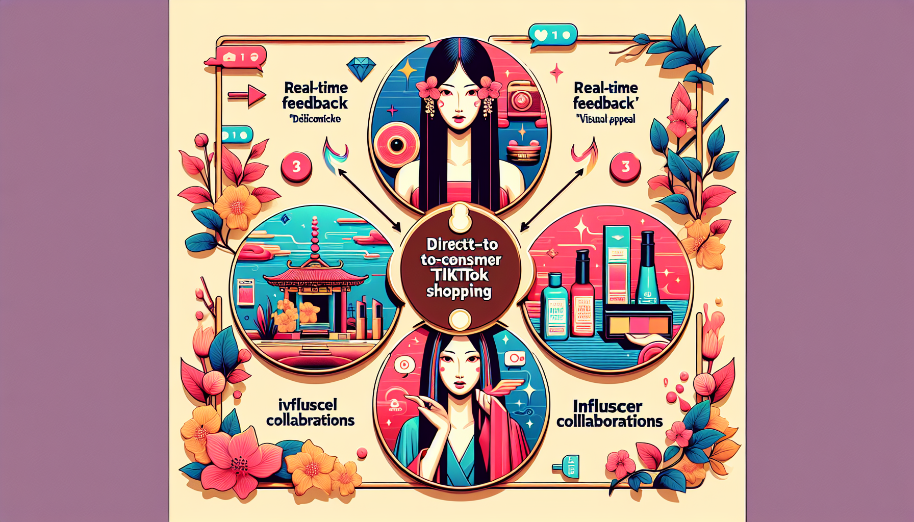 Infographic showing key points of D2C TikTok Shop trend in beauty.