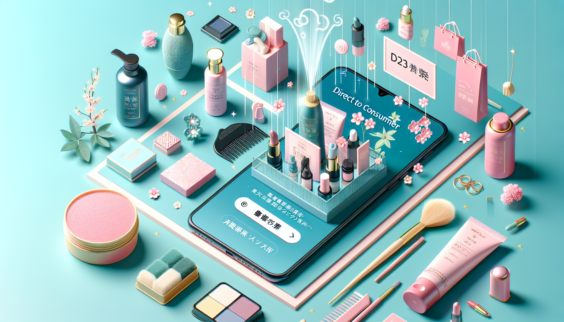Illustration of D2C sales on TikTok for the beauty industry.