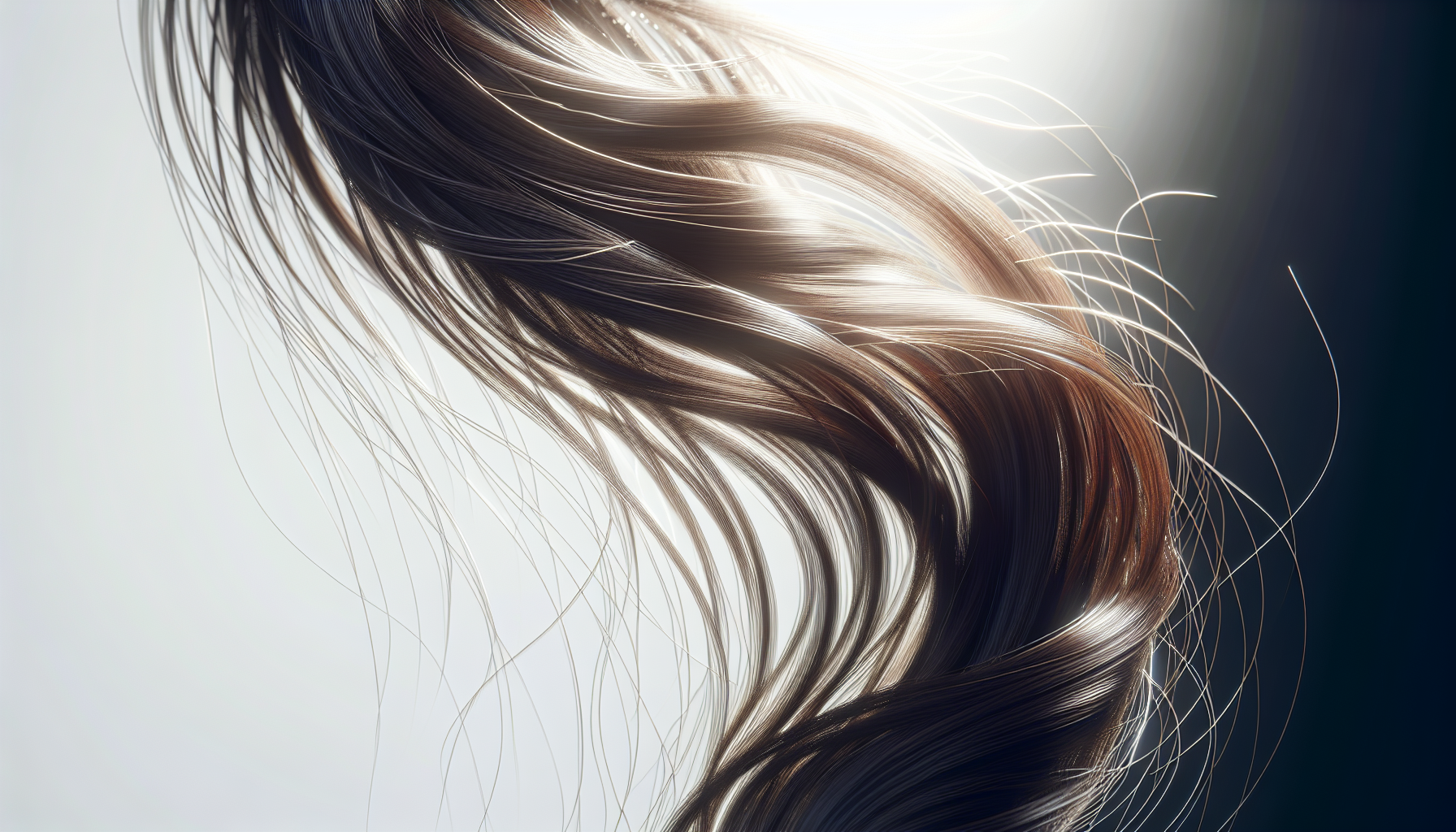 Close-up of damaged hair highlighting issues like split ends and dryness.