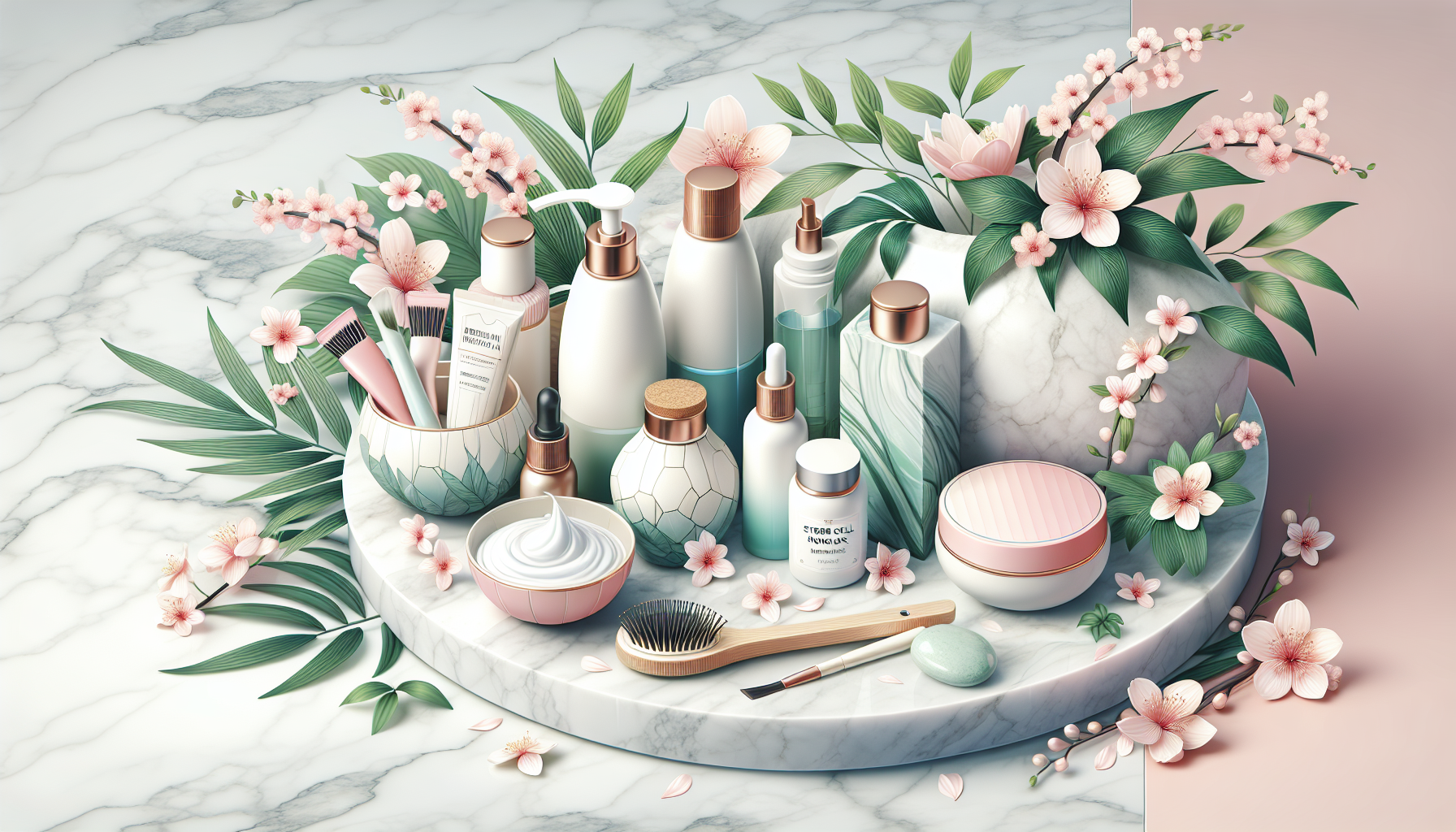 Selection of popular hair care products for damaged hair displayed on a countertop.