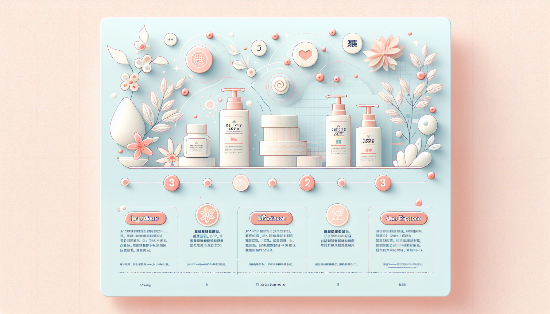 Infographic showing key points for selecting delicate zone soaps, focusing on ingredients, effectiveness, and user experience.