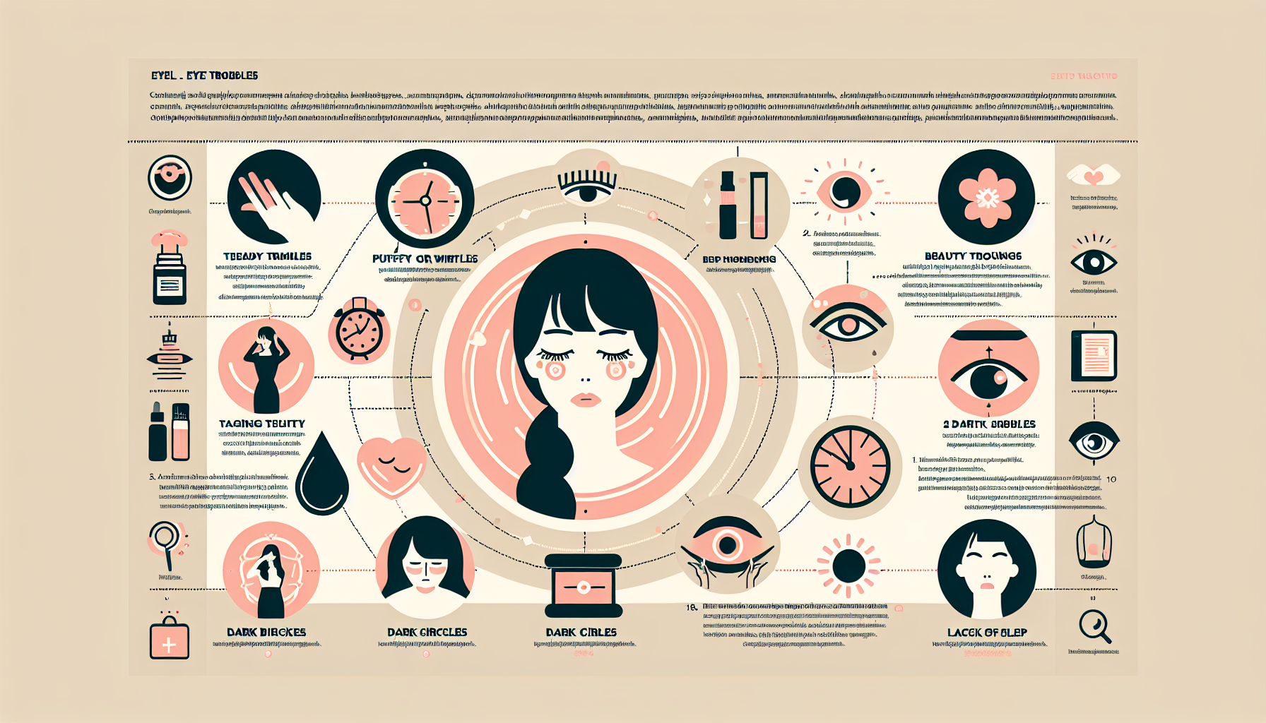 Infographic depicting common eye care issues and their causes