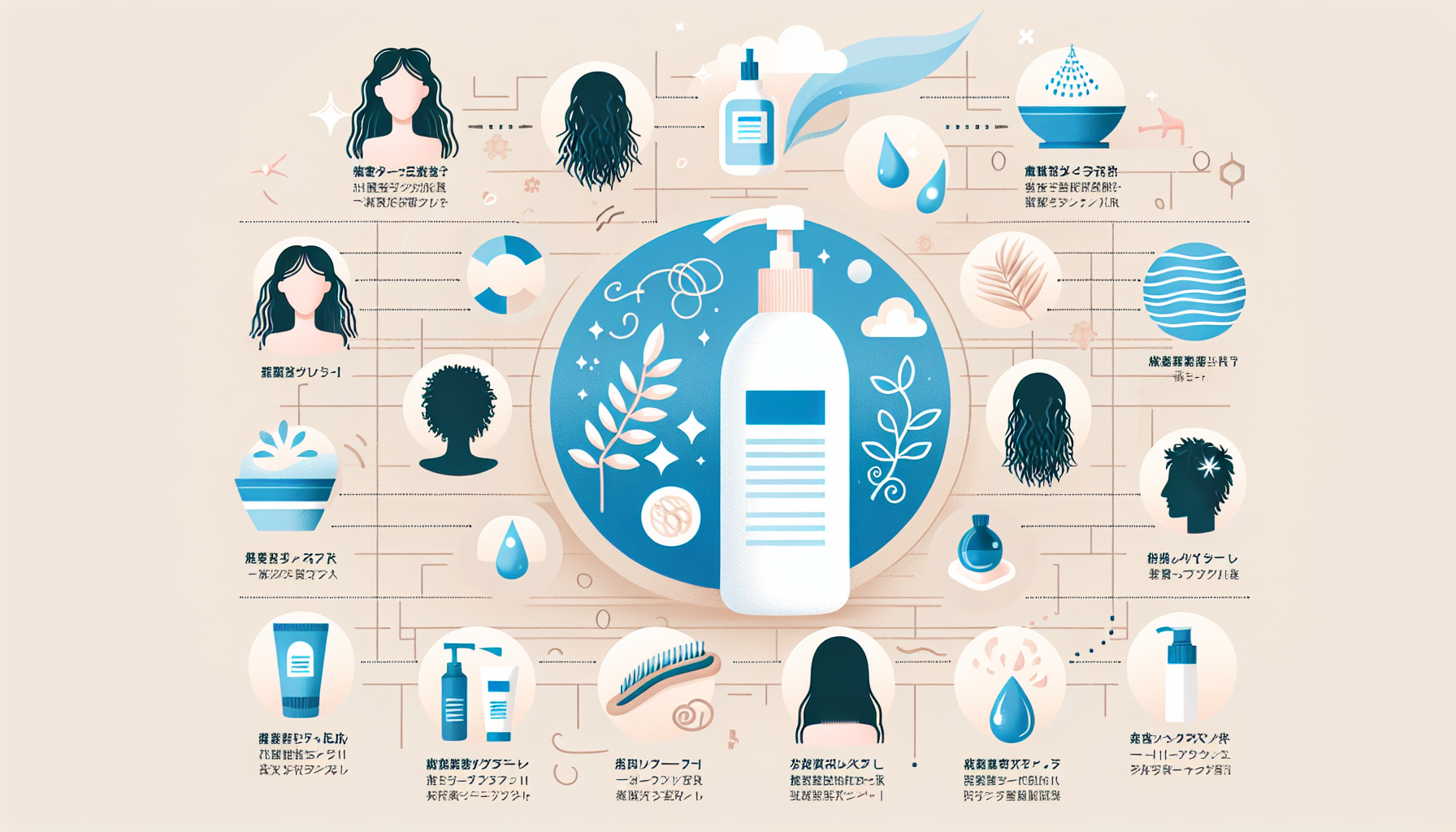 Graphic showing tips for selecting hair care products based on hair type and skin sensitivity.