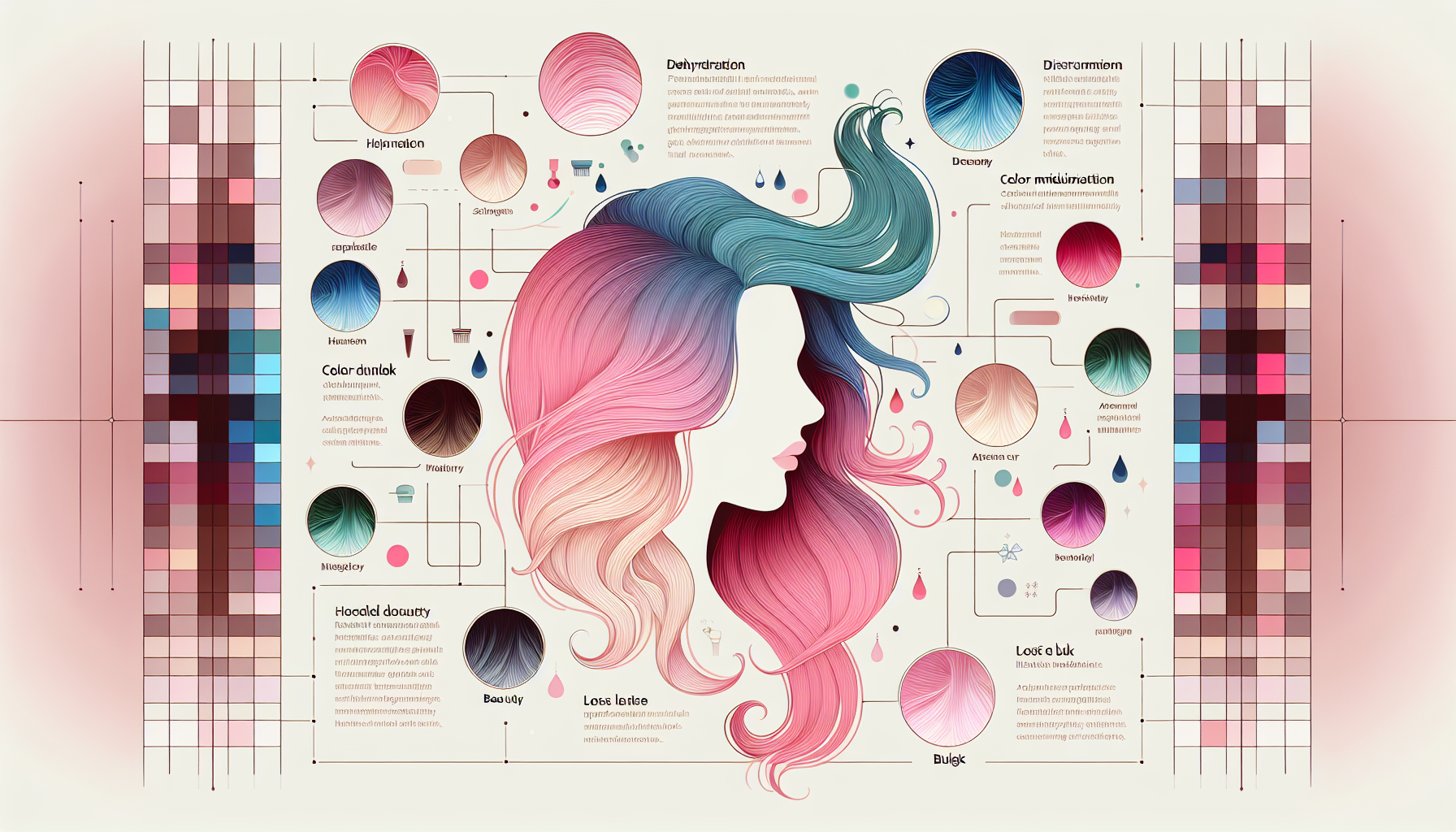 Infographic depicting common hair problems and their causes.