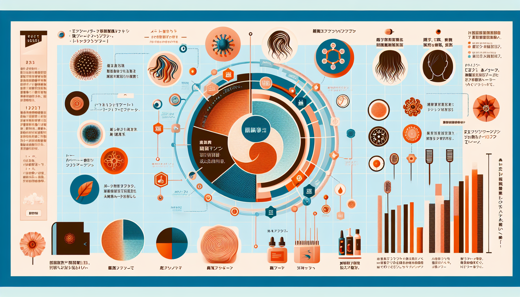Infographic showing common hair damage issues such as dryness, split ends, frizz, and lack of volume.