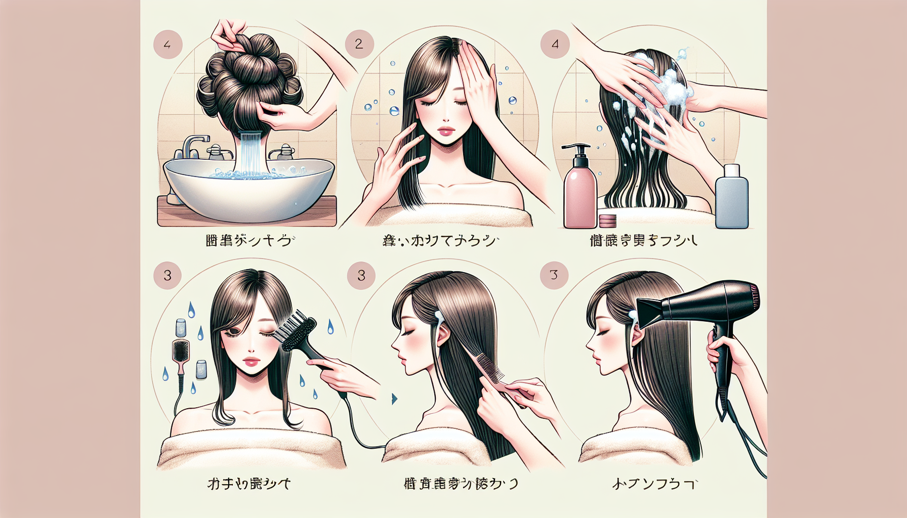 Step-by-step guide for home keratin treatment process.