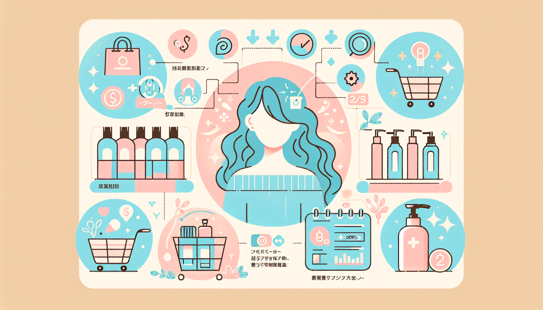 Infographic of common shopping problems like high prices and finding products.