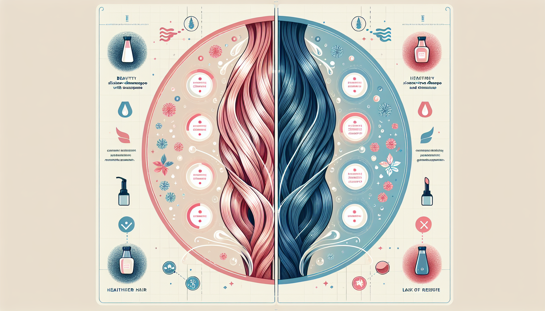 Infographic comparing benefits of silicone-free shampoo and traditional shampoo.
