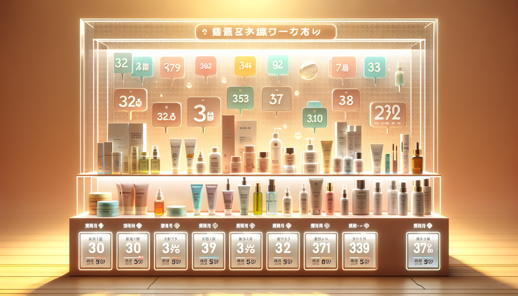 Display of popular skincare products available on LCJ MALL for ポイ活.