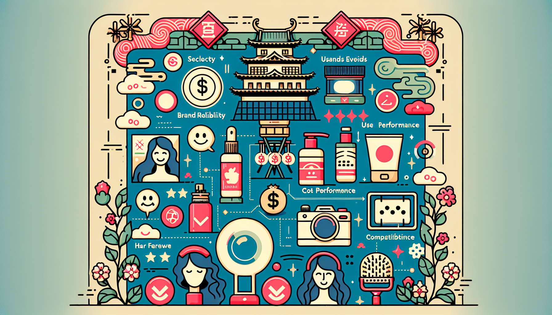 Infographic summarizing key points for selecting products for influencer live streaming.