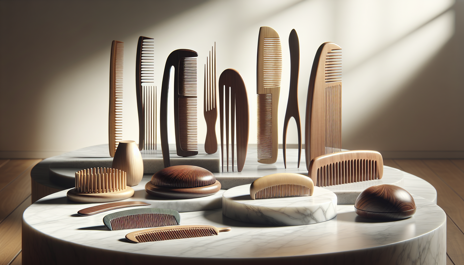 Different types of KYOGOKU combs showcasing design and materials.