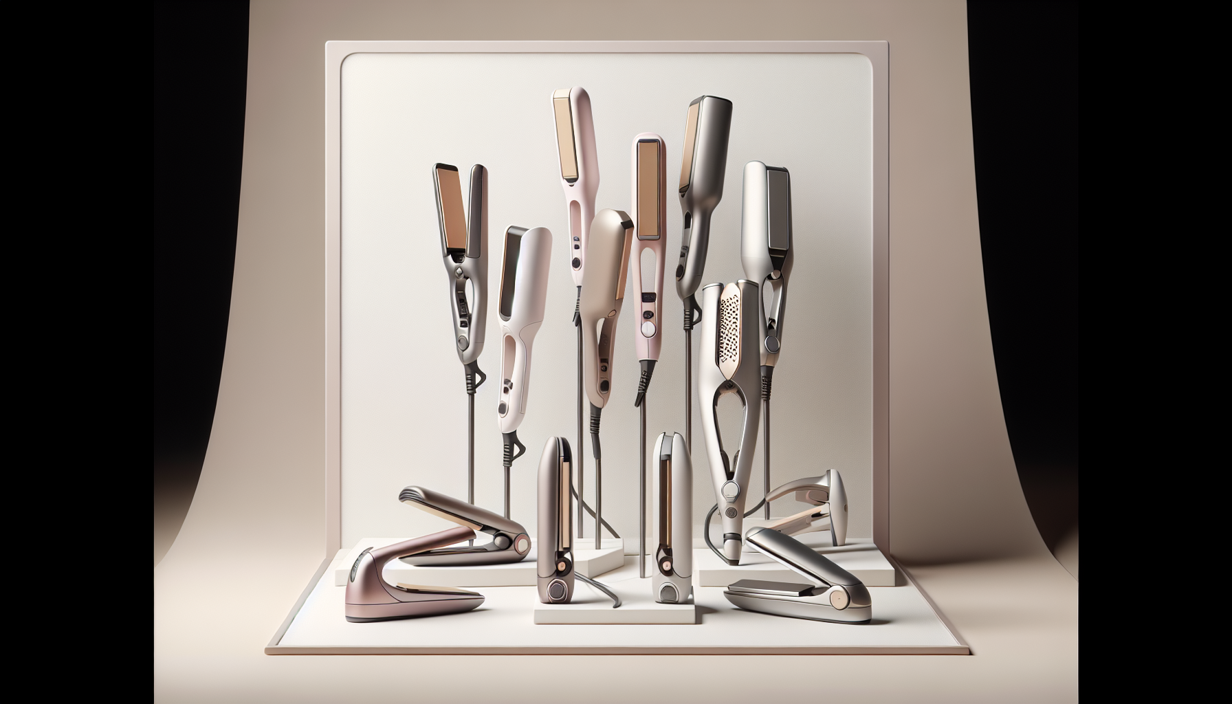 Recommended KYOGOKU hair irons displayed beautifully to highlight their features and design.