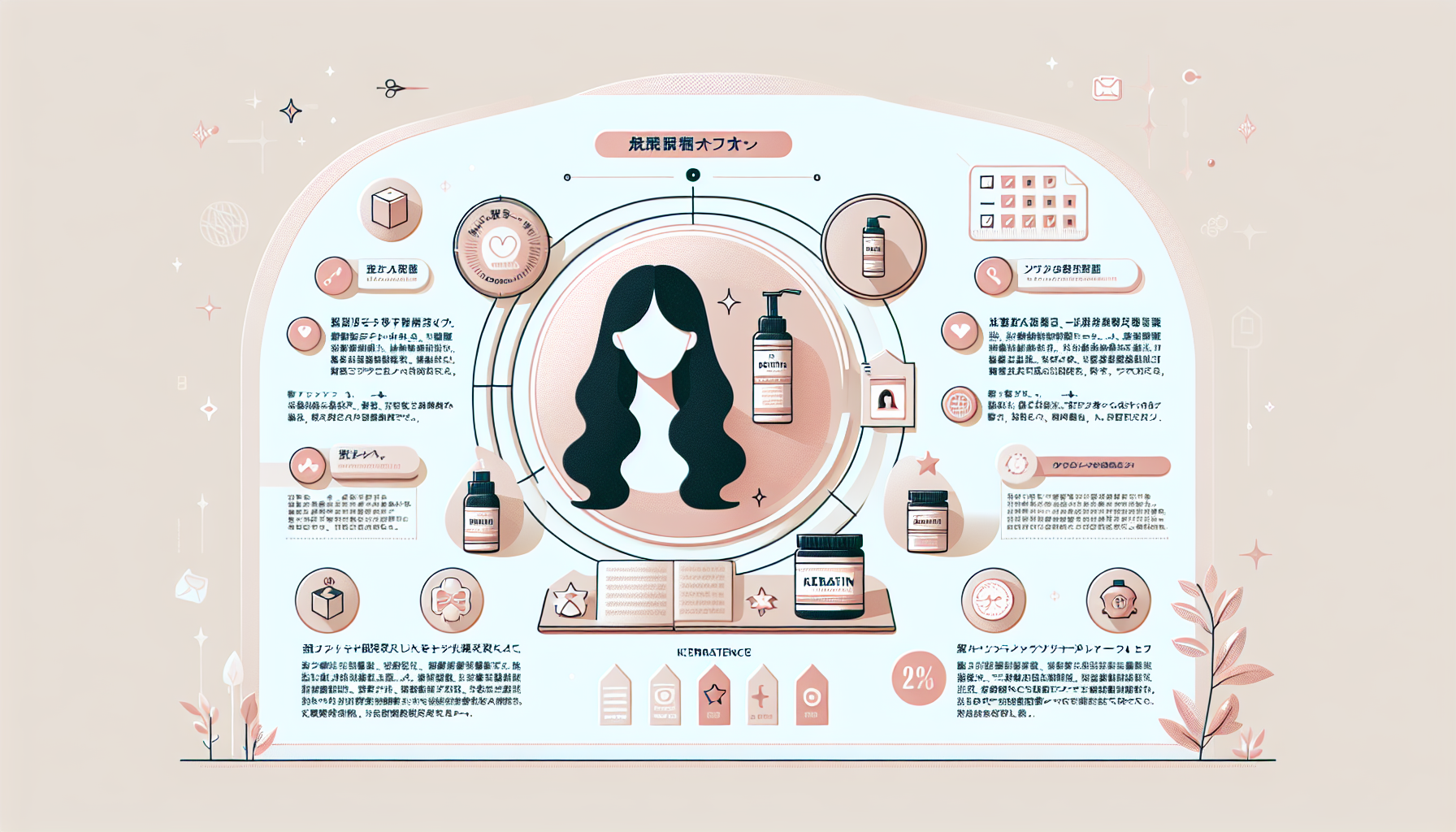 Infographic on how to select KYOGOKU keratin products, focusing on quality of ingredients, user experience, and reviews.